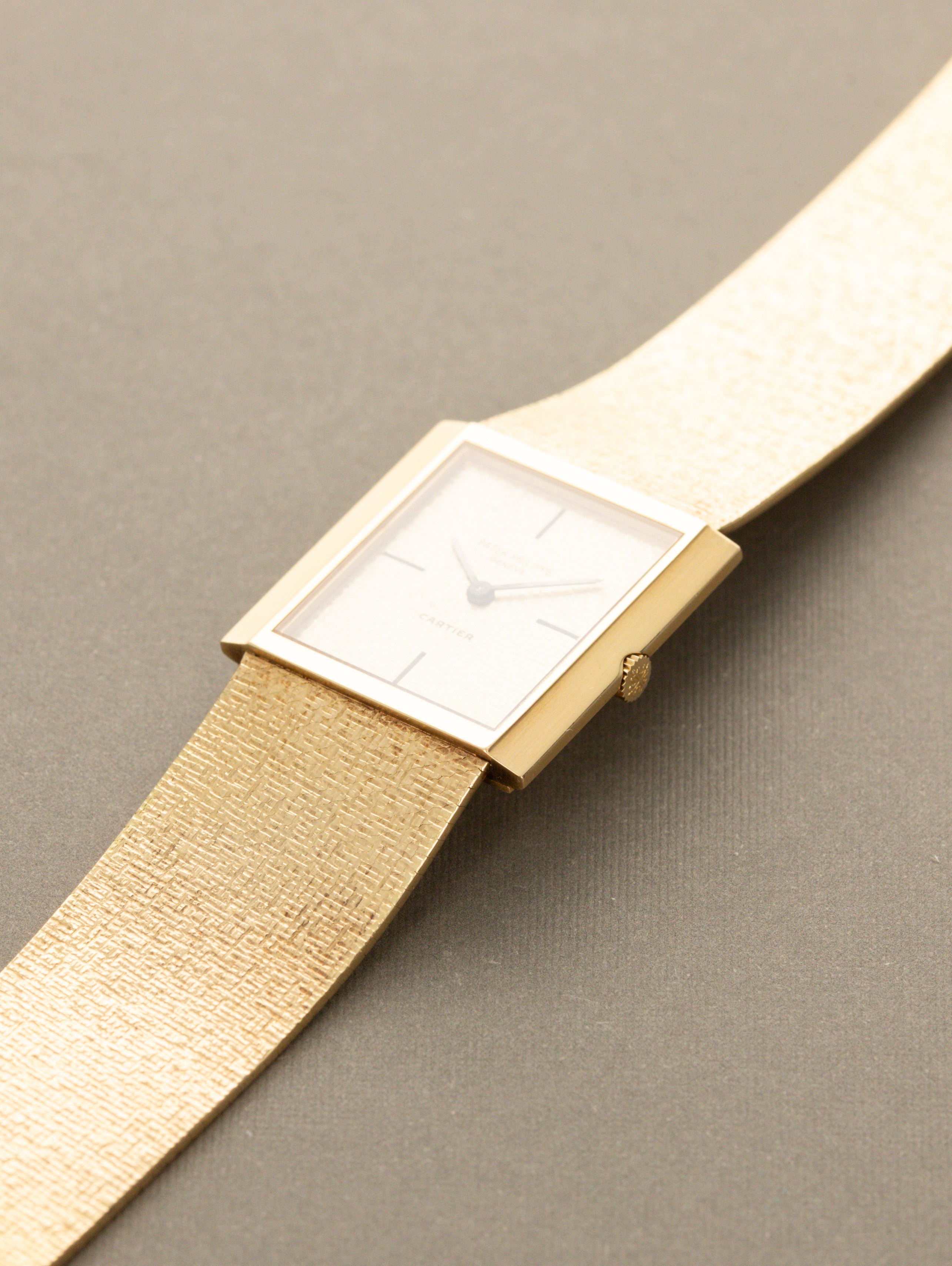 Patek Philippe Yellow Gold Rectangular Dress Watch - 'Cartier' Dial w/ Extract