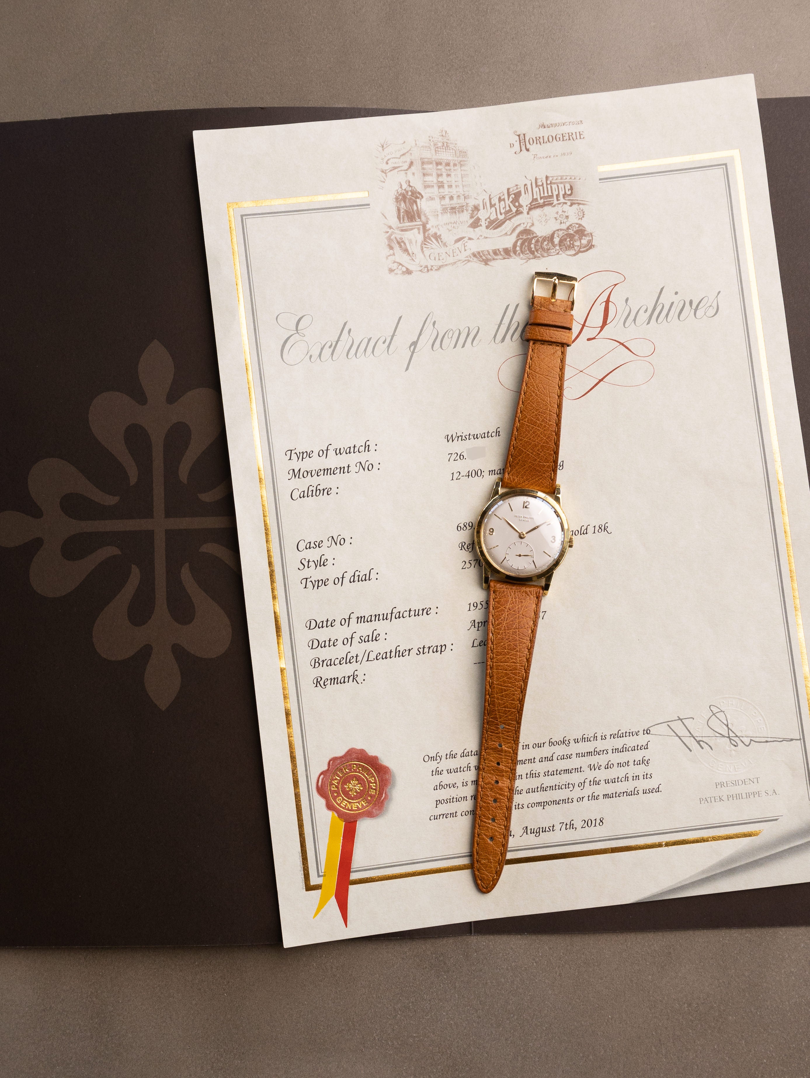 Patek Philippe Calatrava 'Amagnetic' Ref. 2570 w/ Extract