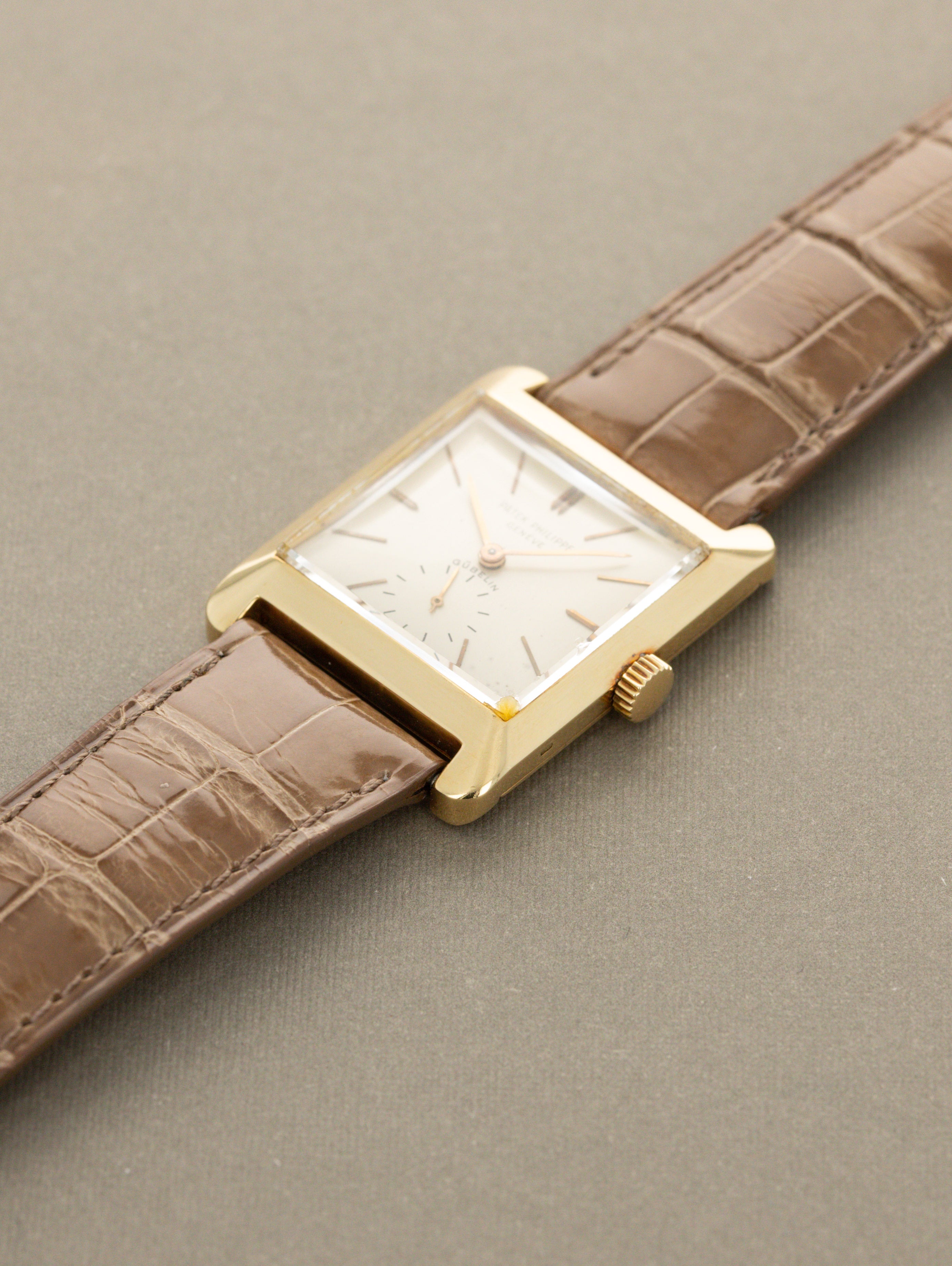 Patek Philippe Yellow Gold Rectangular Dress Watch Ref. 2488 - 'Gübelin' Dial