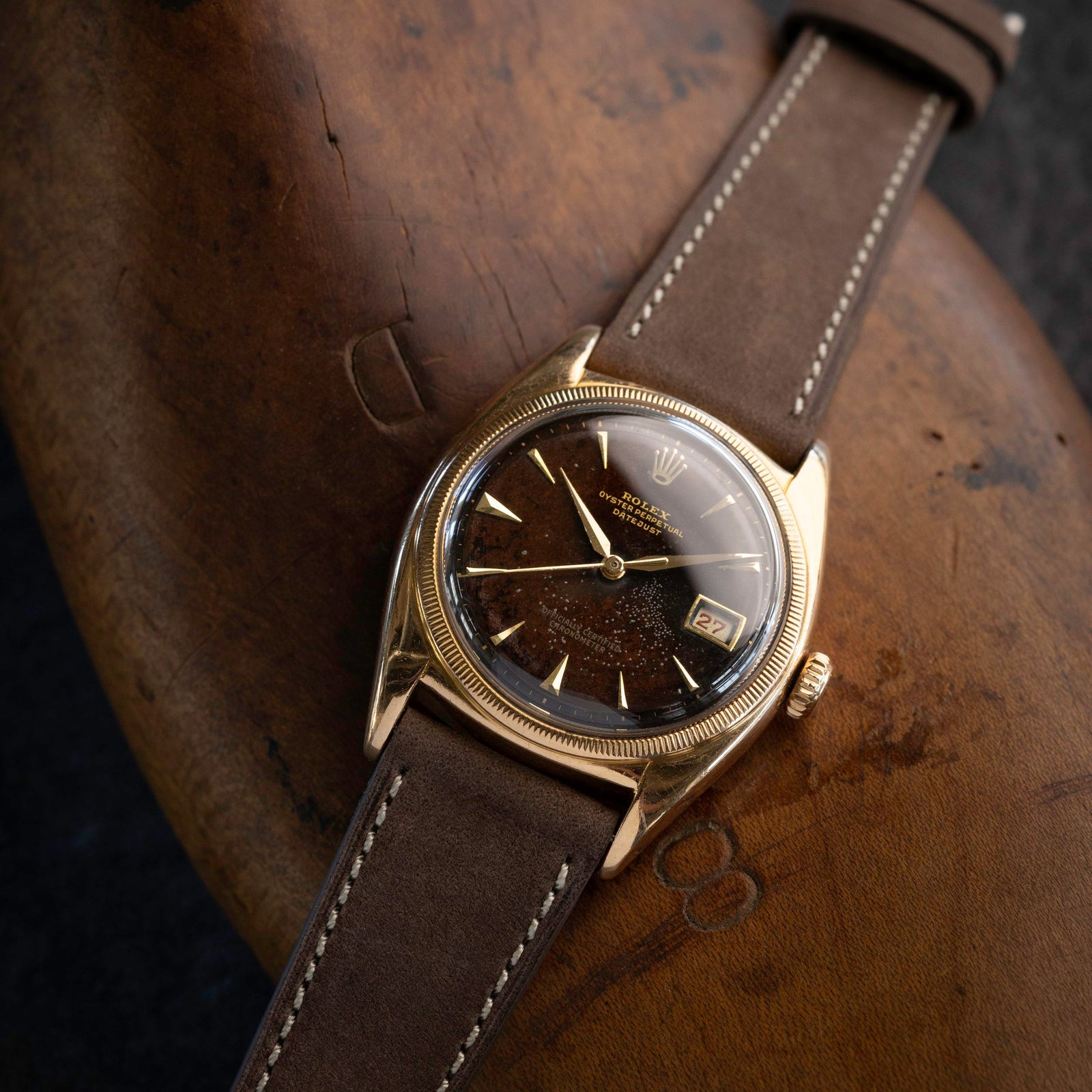 Rolex Datejust Ref. 6105 Rose Gold - 'Tropical' Dial