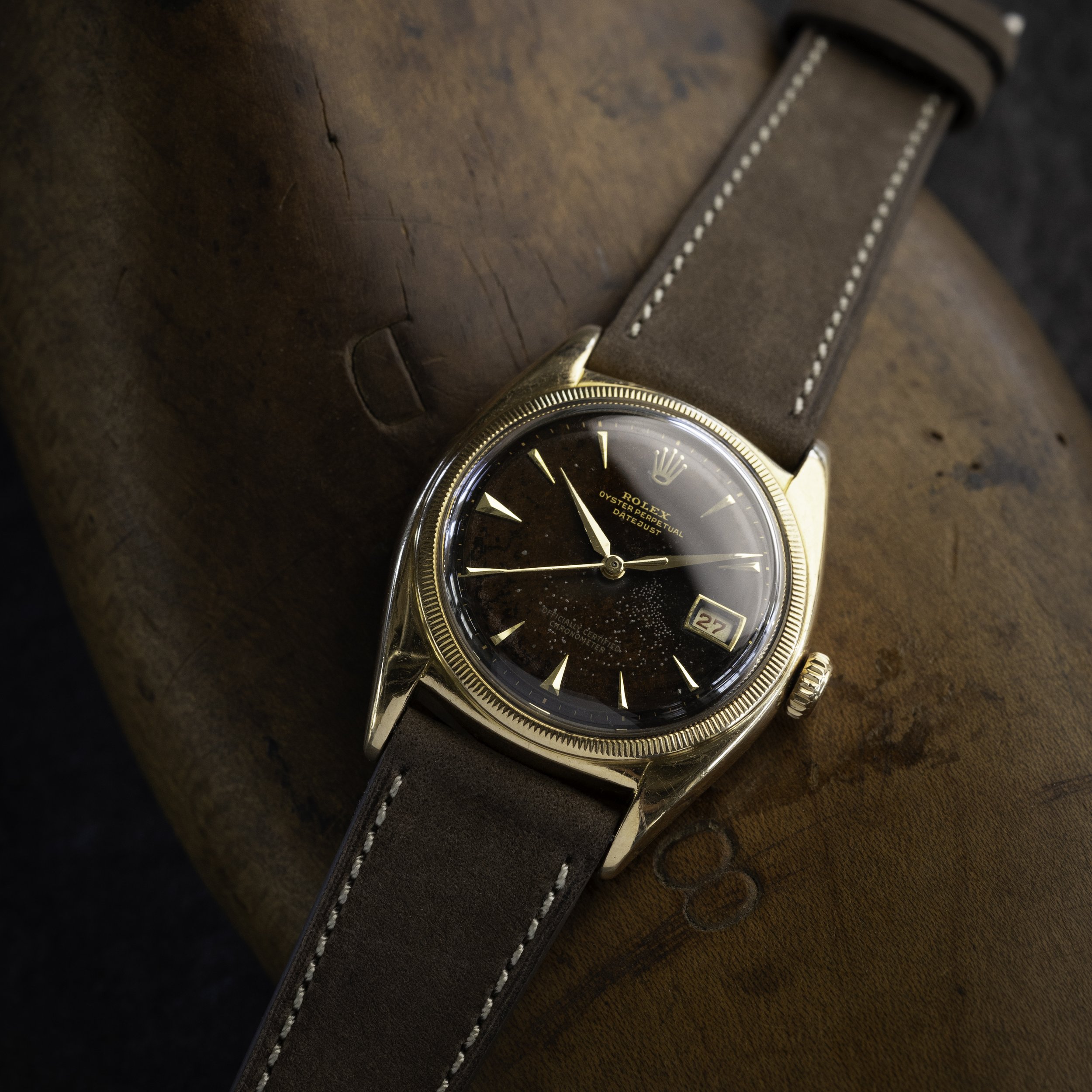 Rolex Datejust Ref. 6105 Rose Gold - 'Tropical' Dial