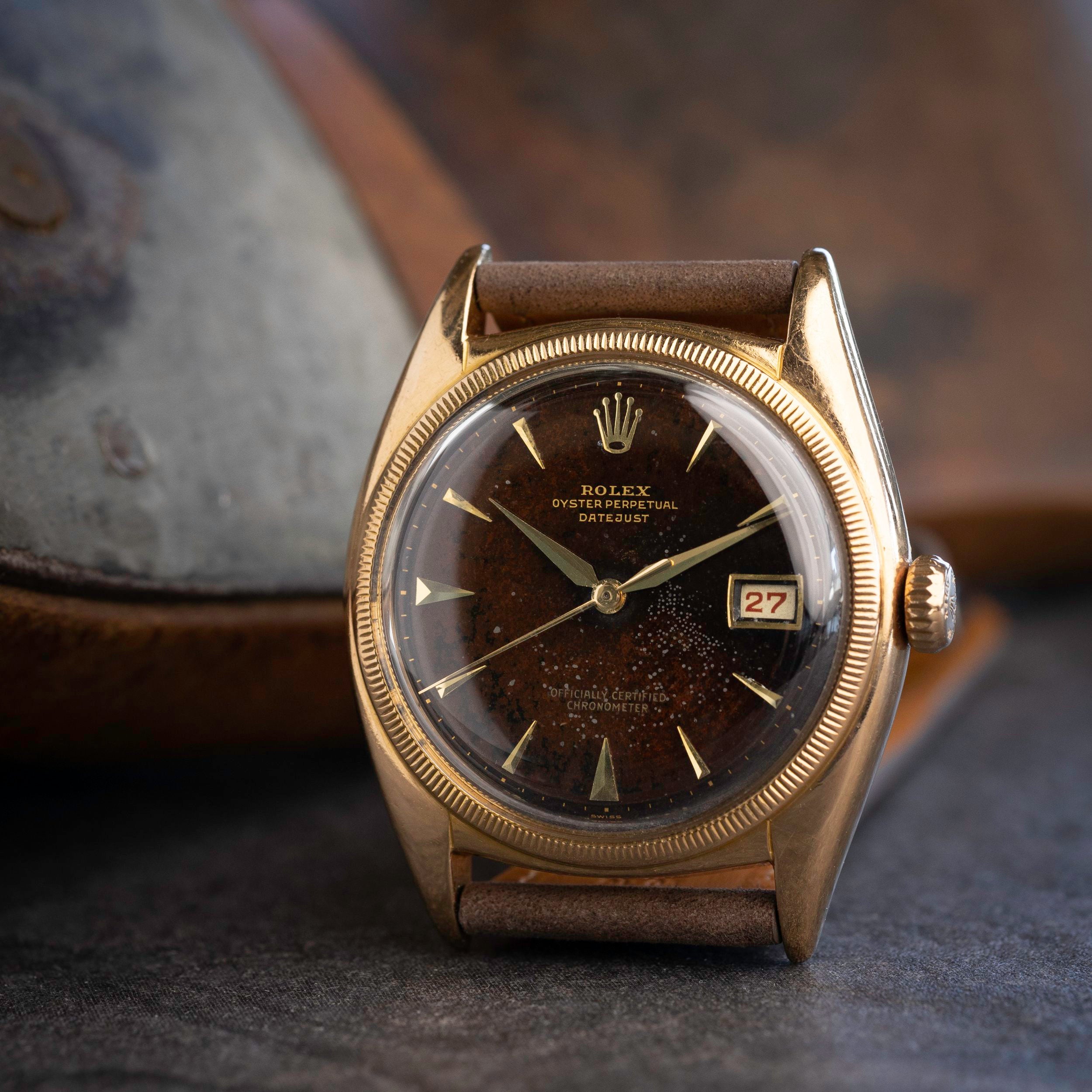 Rolex Datejust Ref. 6105 Rose Gold - 'Tropical' Dial