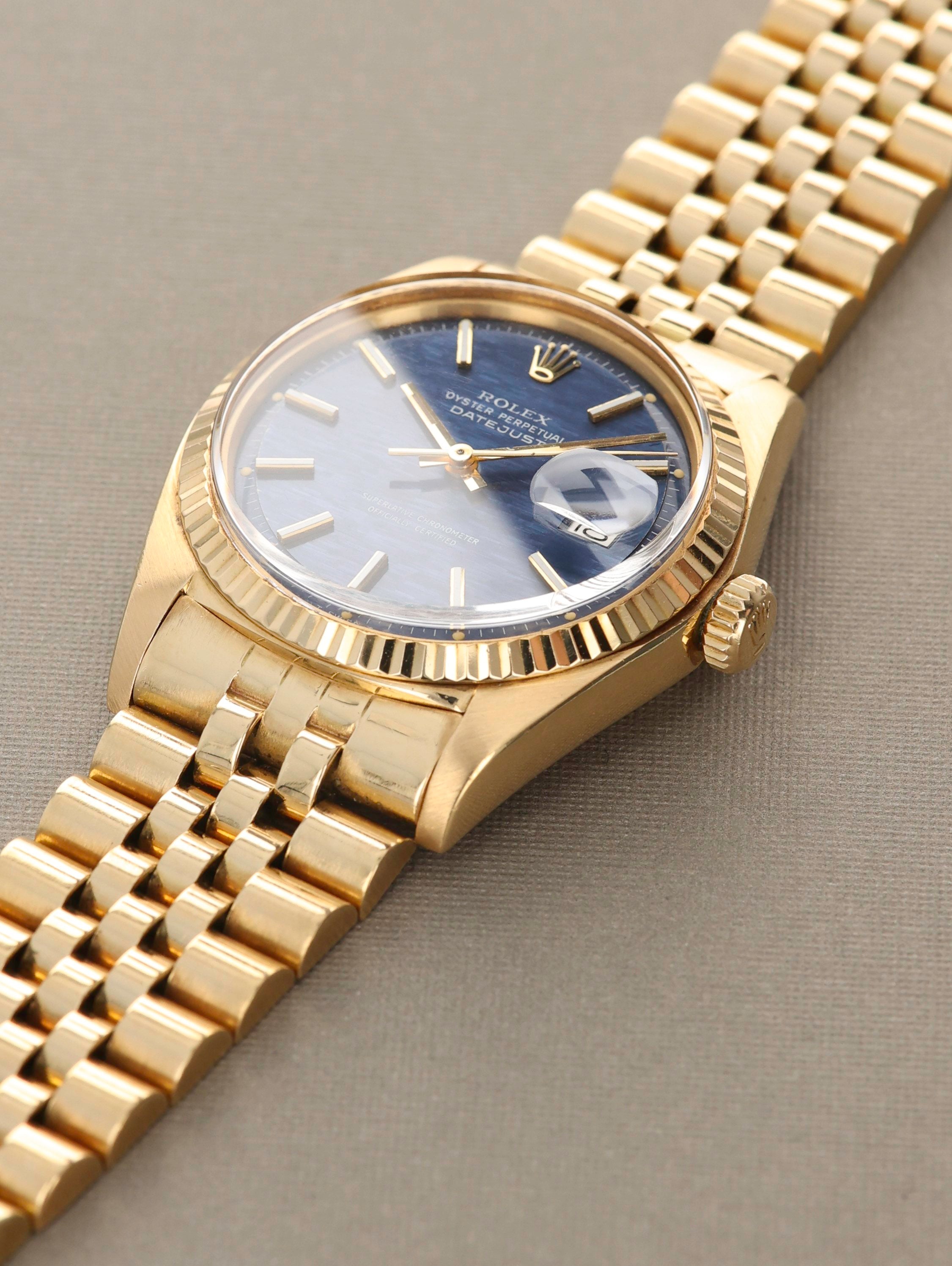 Rolex Datejust Ref. 1601 18k Blue Mosaic Unpolished