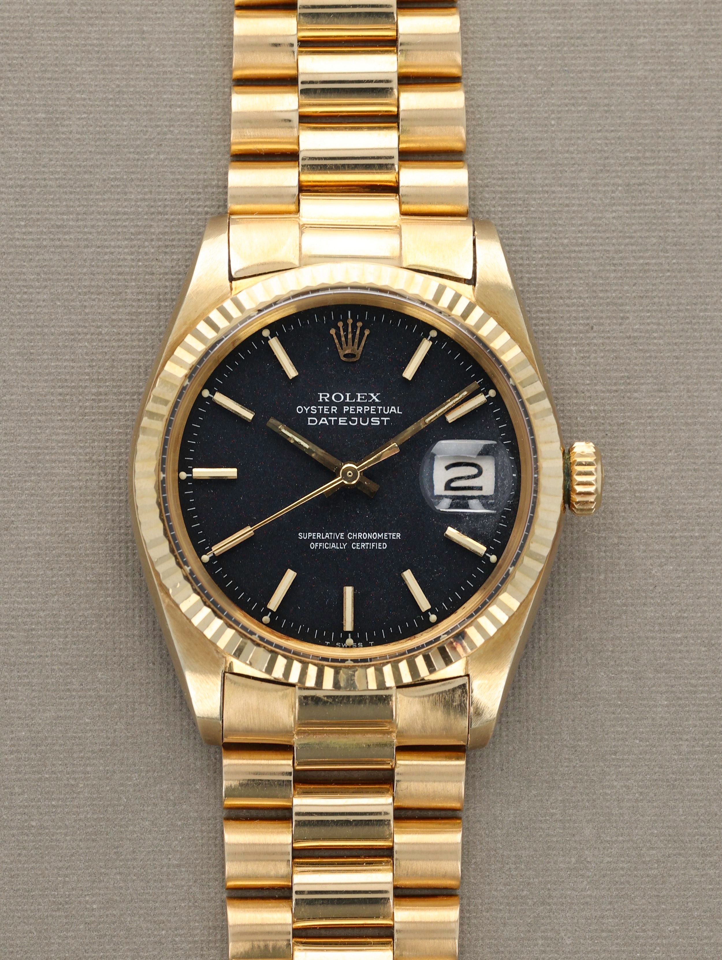 Rolex Datejust Ref. 1601 18k Confetti Untouched w/ Caseback Sticker
