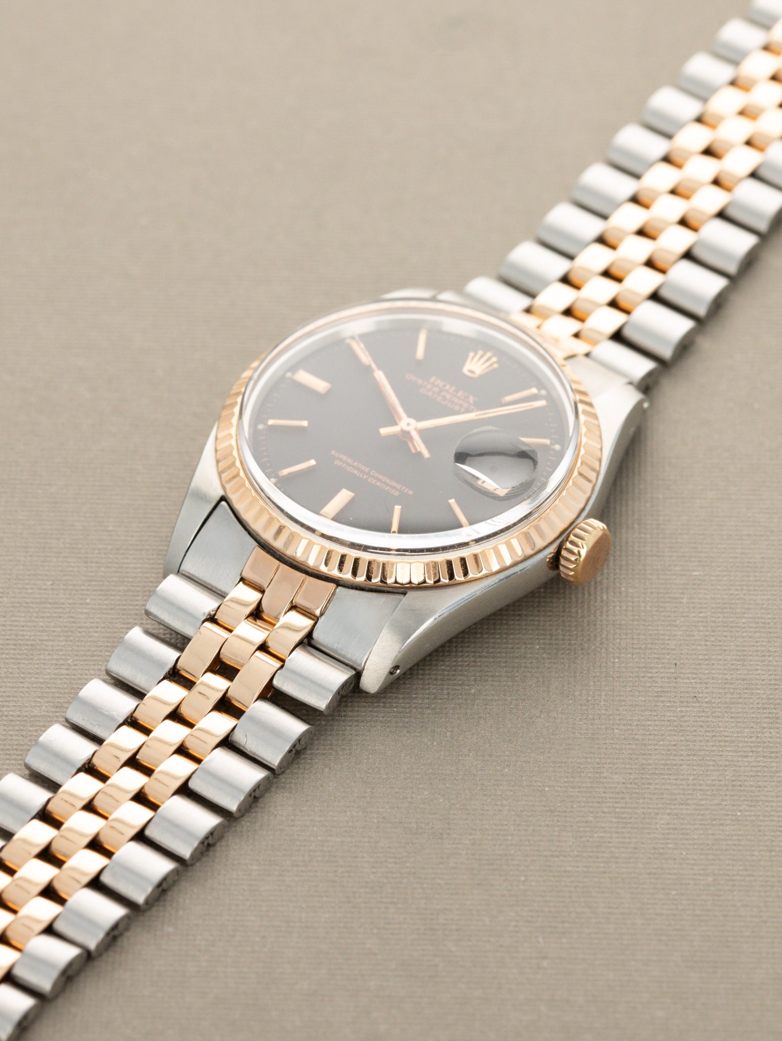 Rolex Datejust Ref. 1601 Two-Tone Rose Gold - Matte Black Dial