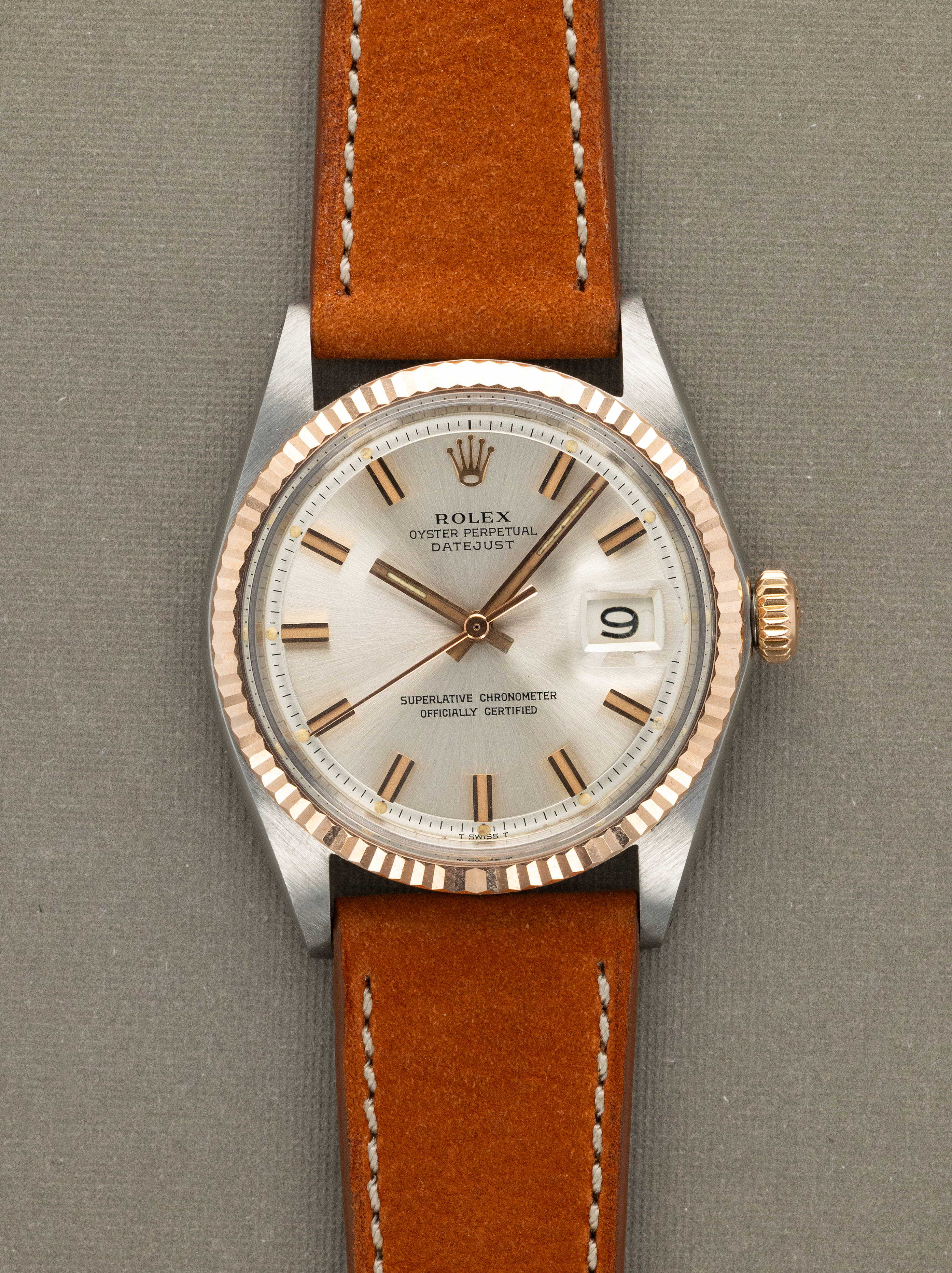 Rolex Datejust Ref. 1601 Two-Tone Rose Gold - Sunburst Silver Dial
