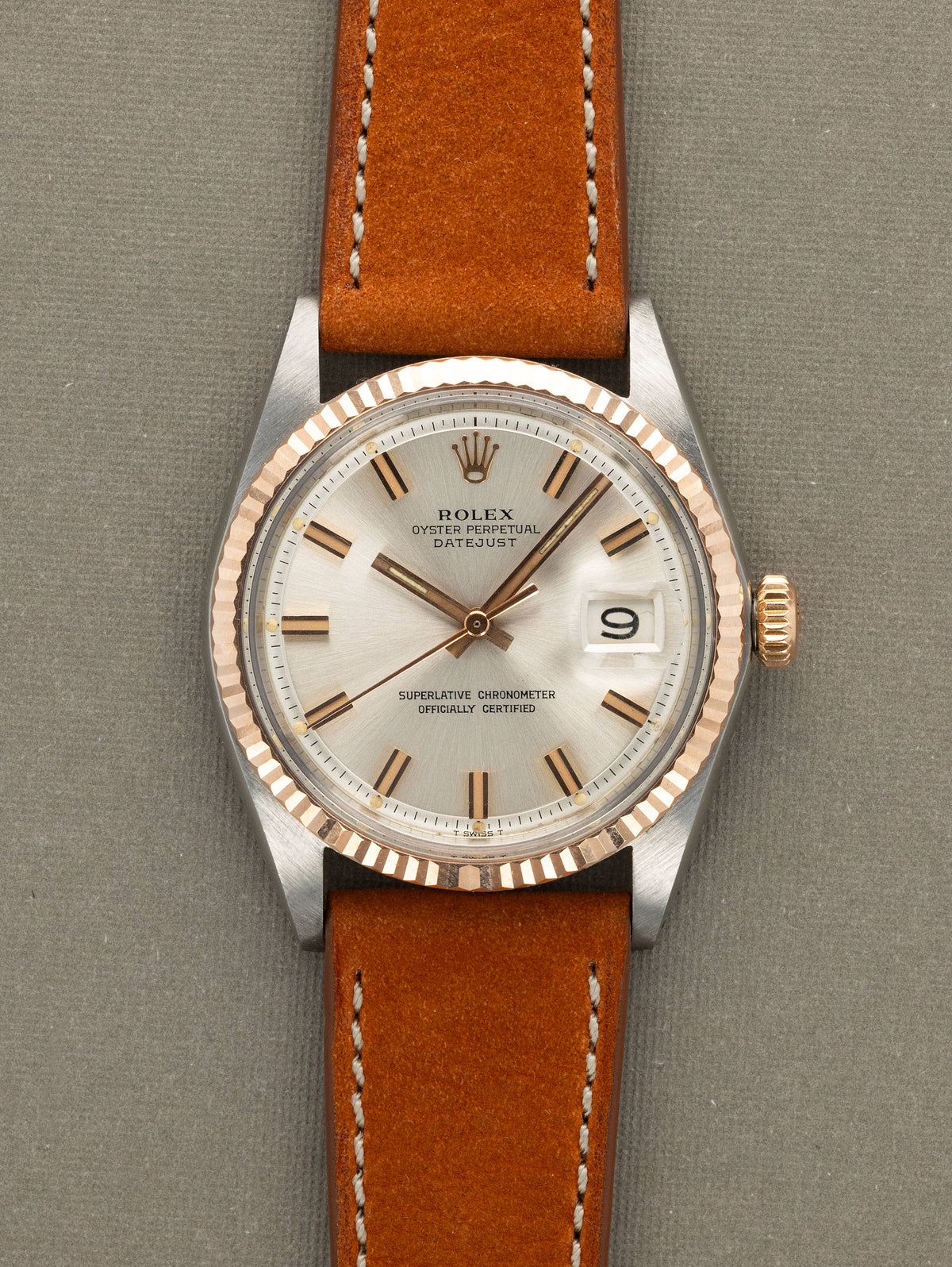 Rolex Datejust Ref. 1601 Two-Tone Rose Gold - Sunburst Silver Dial