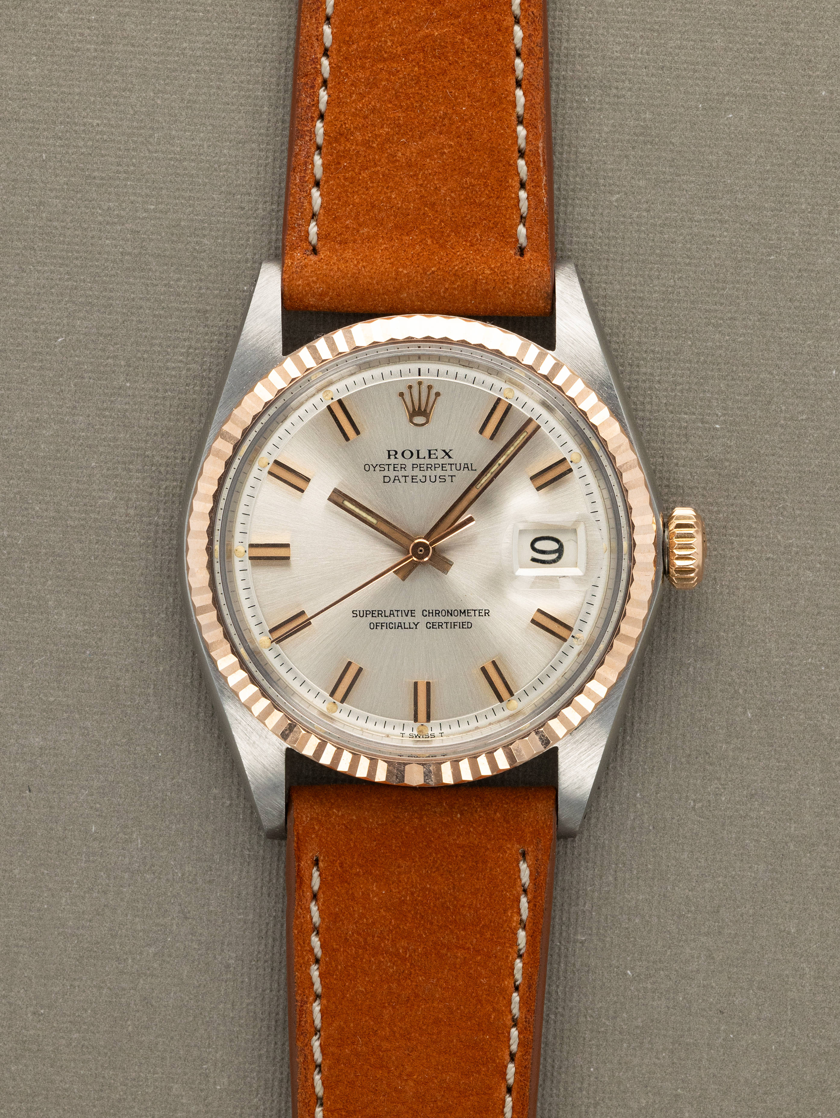 Rolex Datejust Ref. 1601 Two-Tone Rose Gold - Sunburst Silver Dial