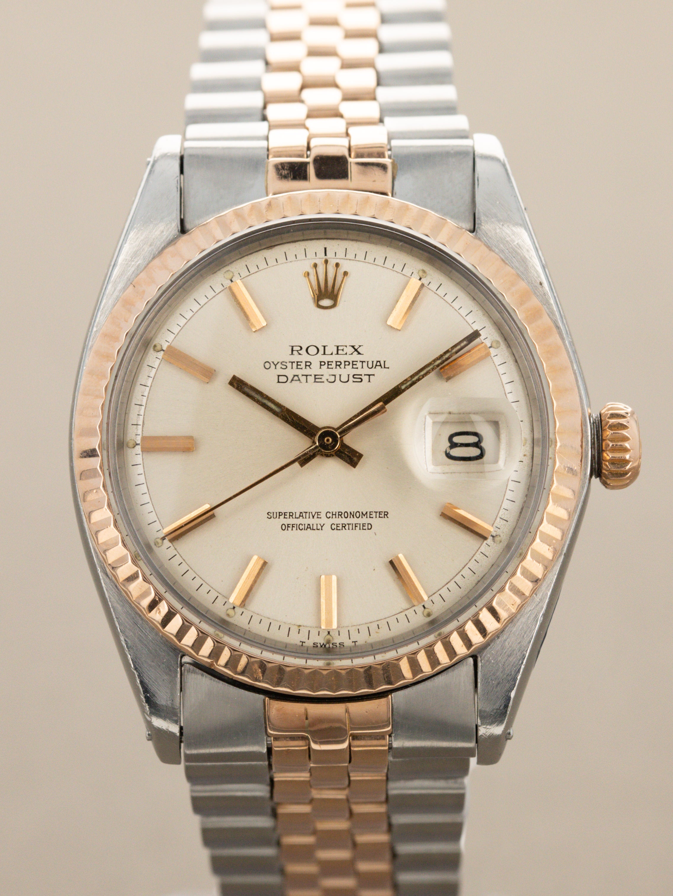 Rolex Datejust Ref. 1601 Two-Tone Rose Gold - Sunburst Silver Dial w/ Papers