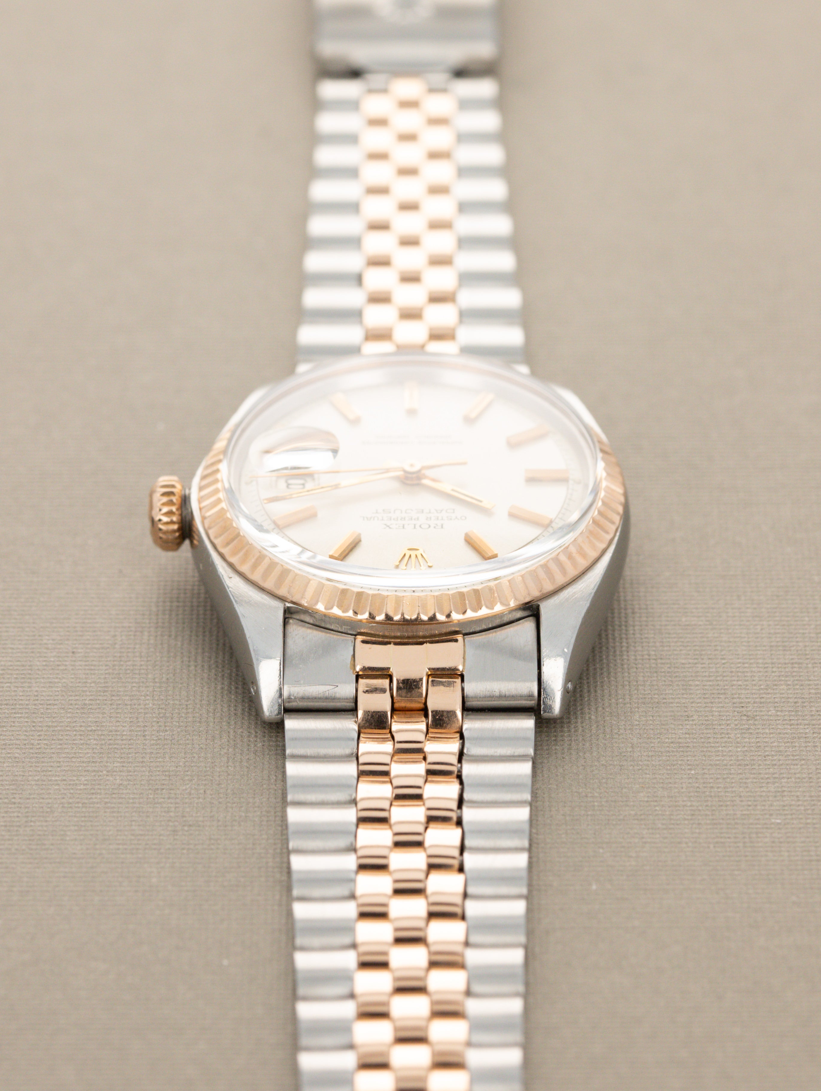 Rolex Datejust Ref. 1601 Two-Tone Rose Gold - Sunburst Silver Dial w/ Papers