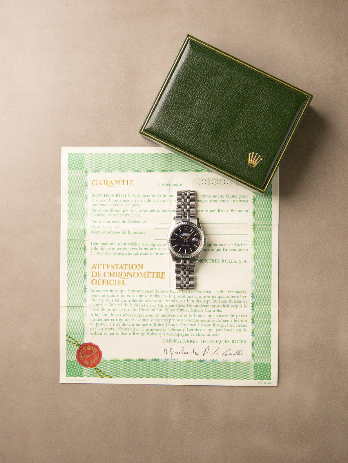 Rolex Datejust Ref. 1603 - Black 'Confetti' Dial W/ Box & Papers