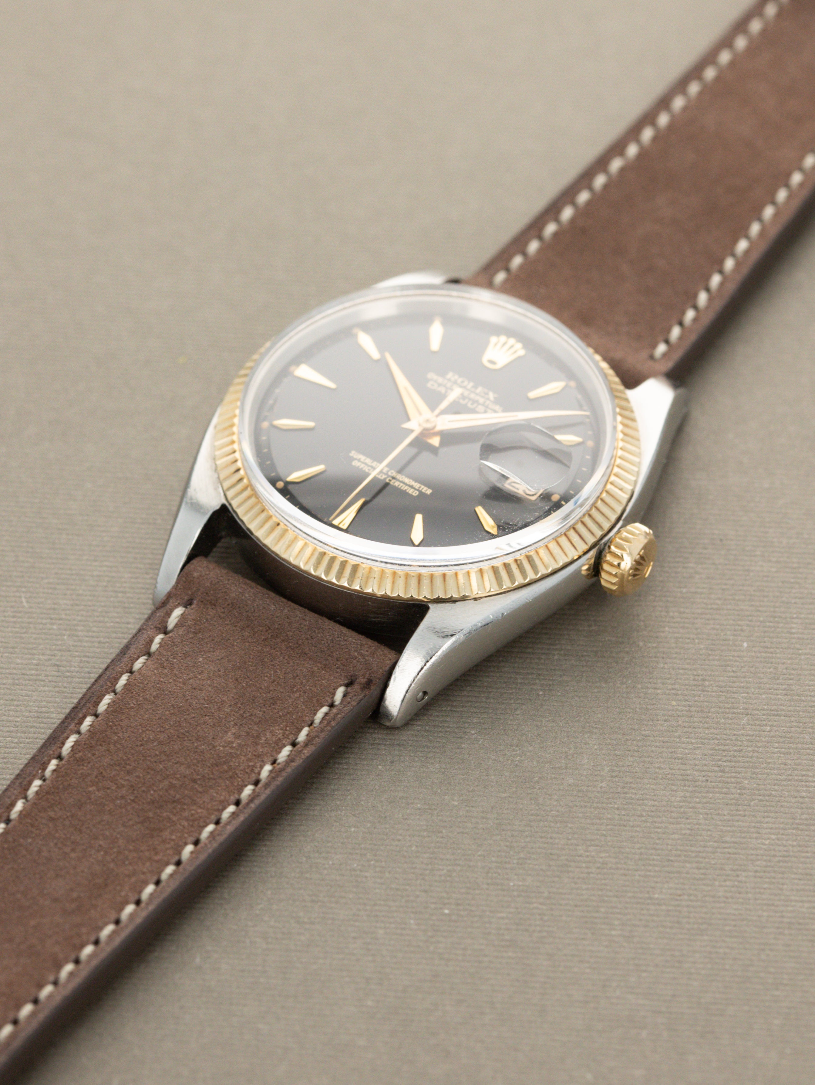 Rolex Datejust Ref. 1601 - Black Gilt Dial with Papers