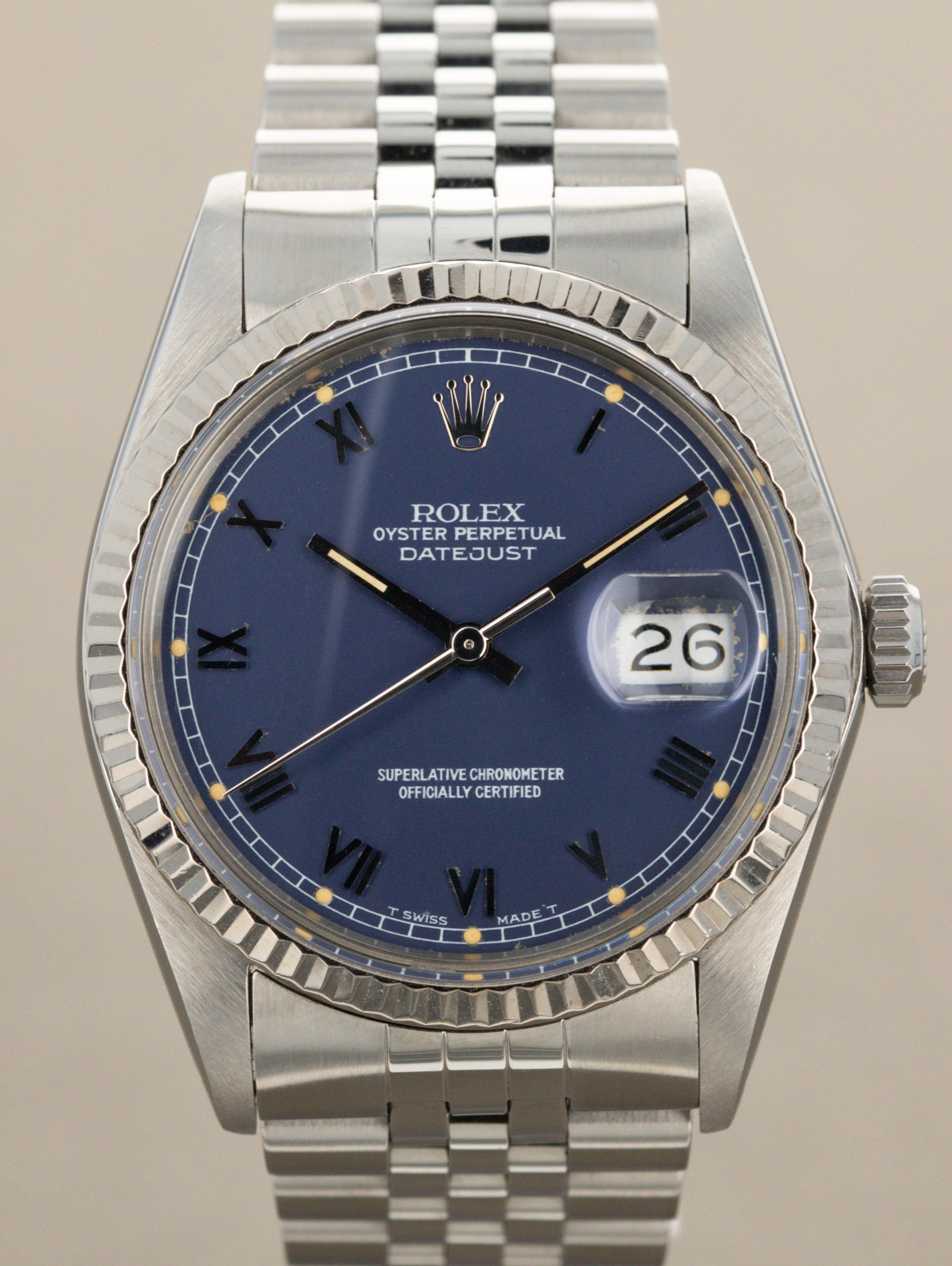 Rolex Datejust Ref. 16014 - Matte Blue 'Roman' Dial