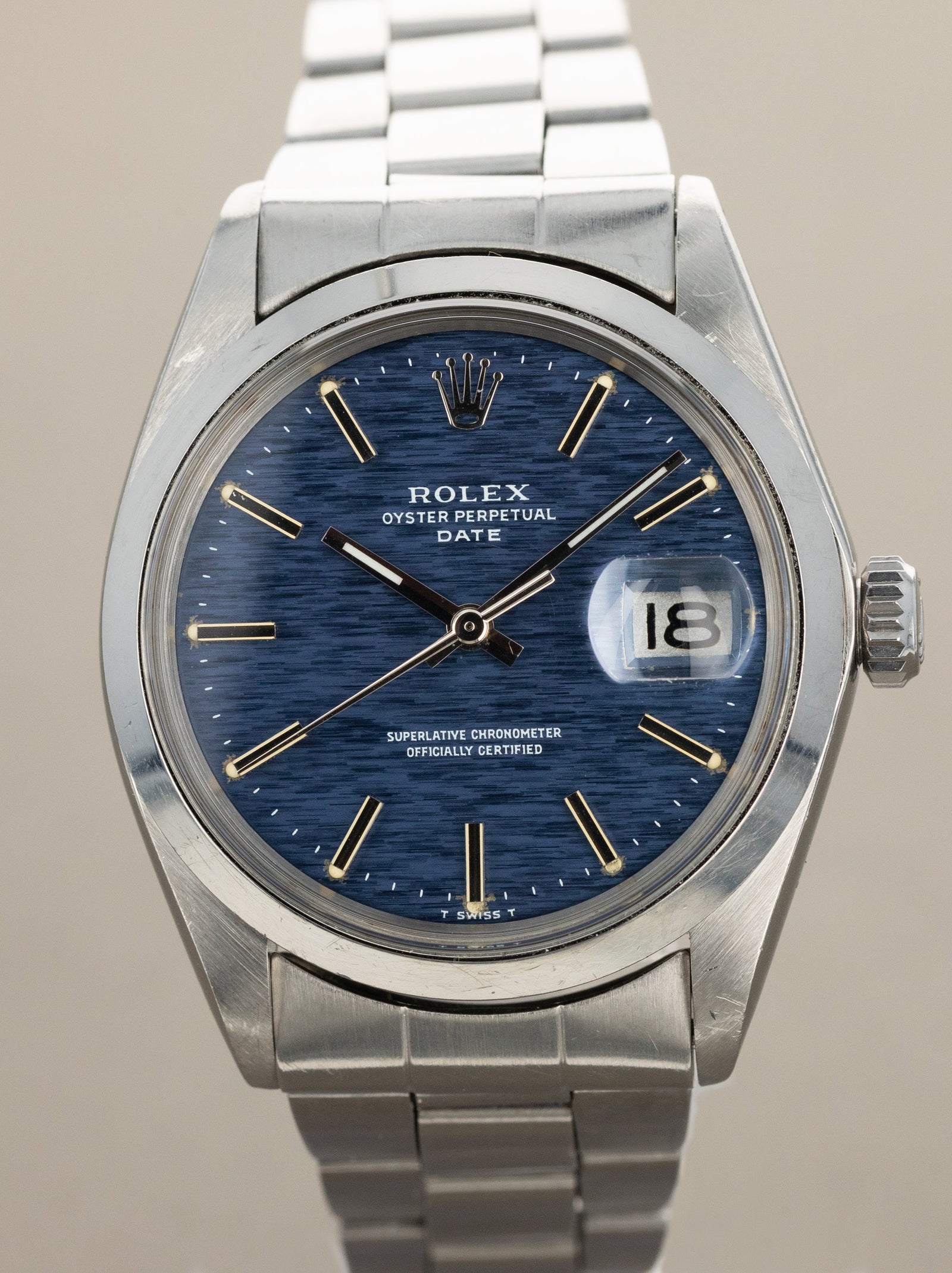 Rolex Oyster Perpetual Date Ref. 1500 - Blue 'Mosaic' Dial Unpolished