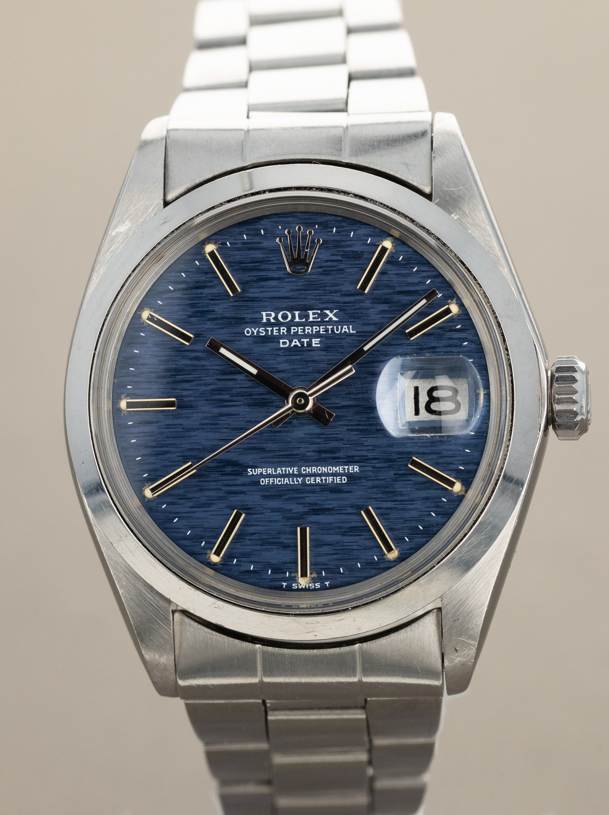 Rolex Oyster Perpetual Date Ref. 1500 - Blue 'Mosaic' Dial Unpolished