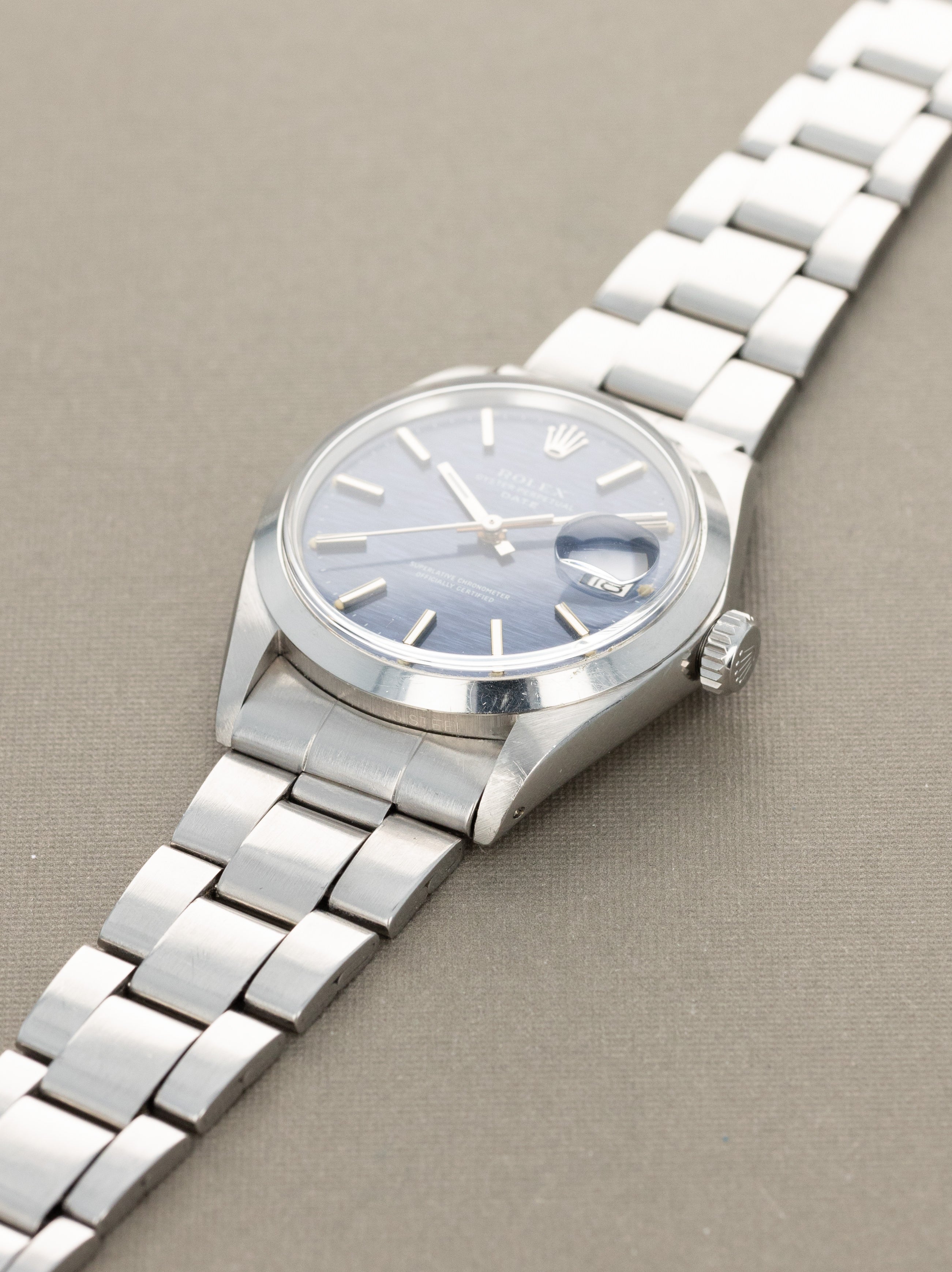 Rolex Oyster Perpetual Date Ref. 1500 - Blue 'Mosaic' Dial Unpolished