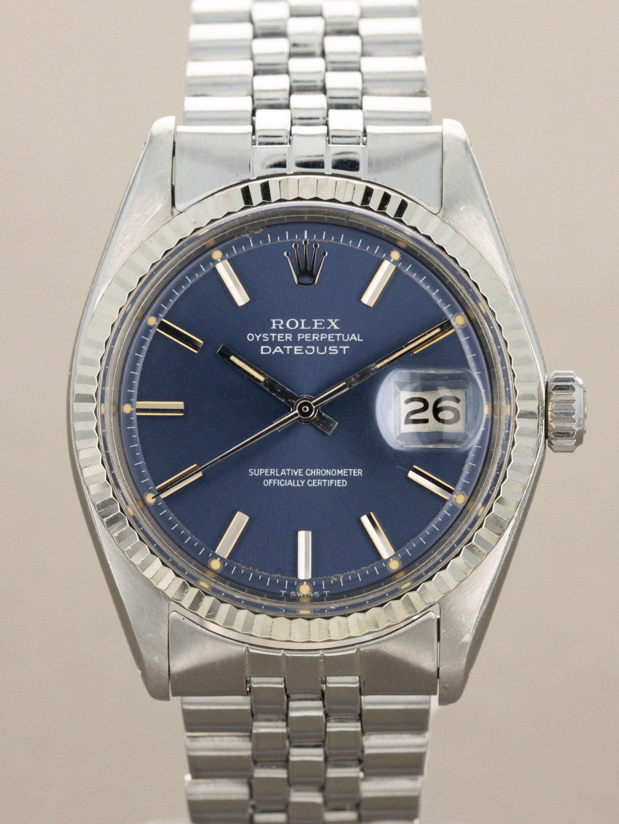 Rolex Datejust Ref. 1601 - Sunburst Blue 'Wideboy' Dial
