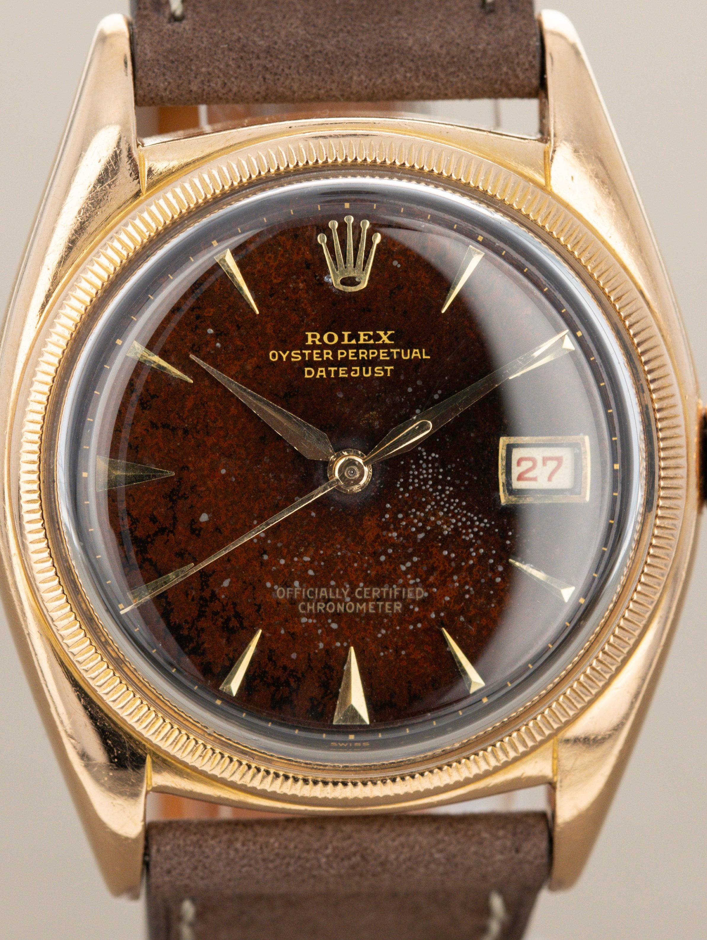Rolex Datejust Ref. 6105 Rose Gold - 'Tropical' Dial