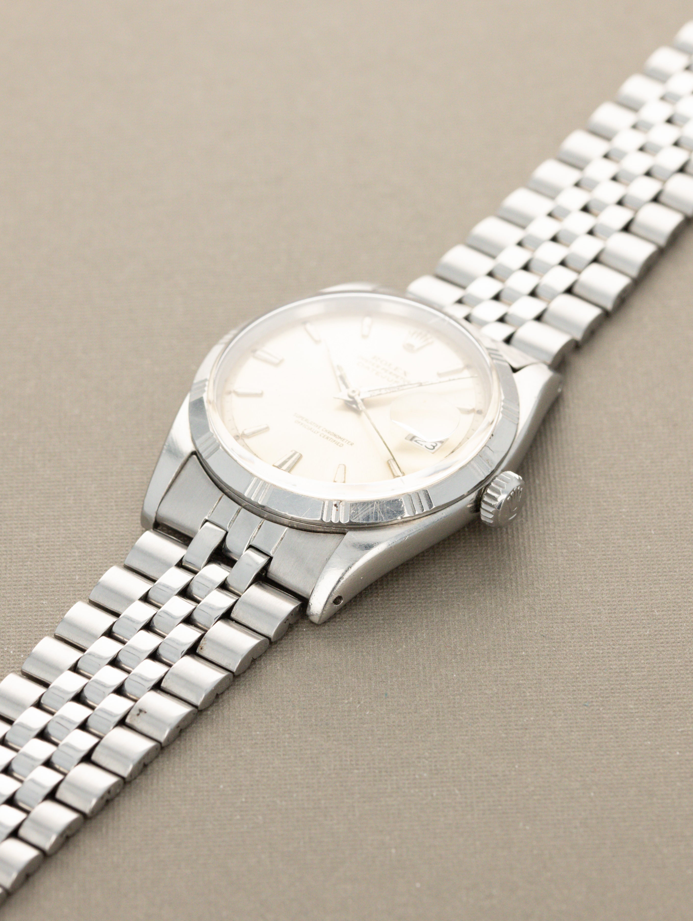 Rolex Datejust Ref. 1603 'Bamboo' - Sunburst Silver Patina Dial