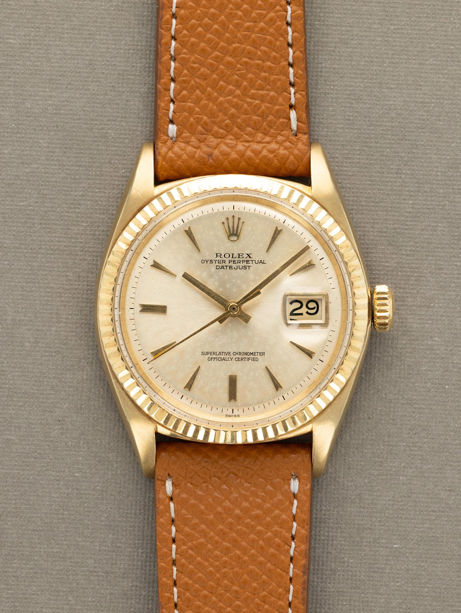 Rolex Datejust Ref. 1601 14K - Non-Luminous Silver Dial w/ Patina