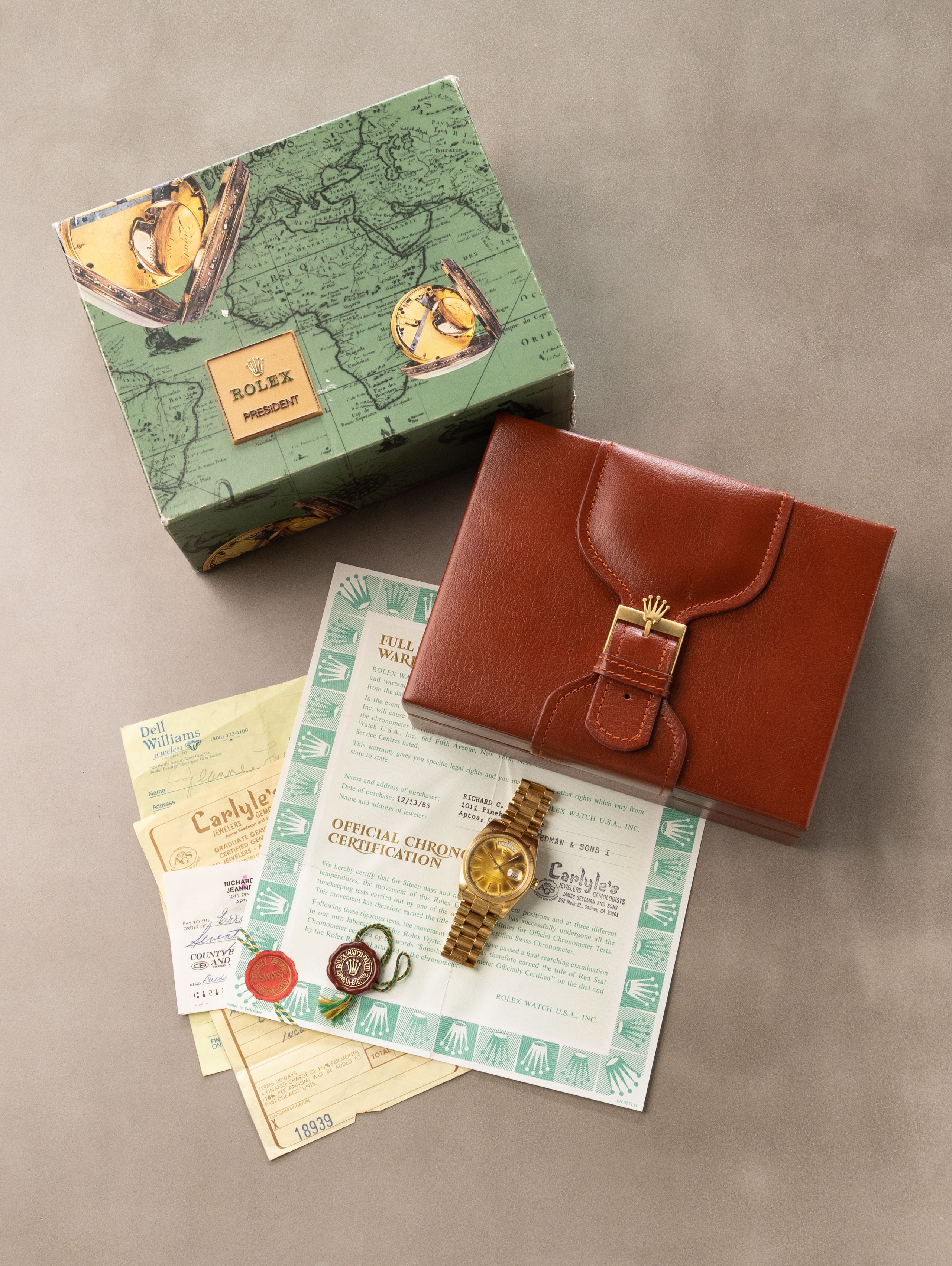 Rolex Day-Date Ref. 18078 - 'Bark' w/ Champagne 'Tropical' Dial Box & Papers