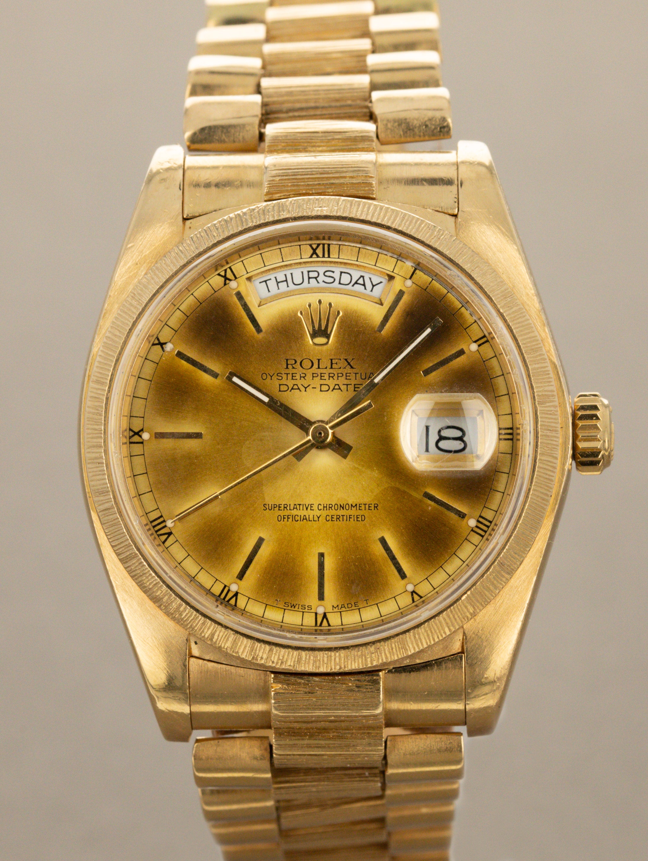 Rolex Day-Date Ref. 18078 - 'Bark' w/ Champagne 'Tropical' Dial Box & Papers
