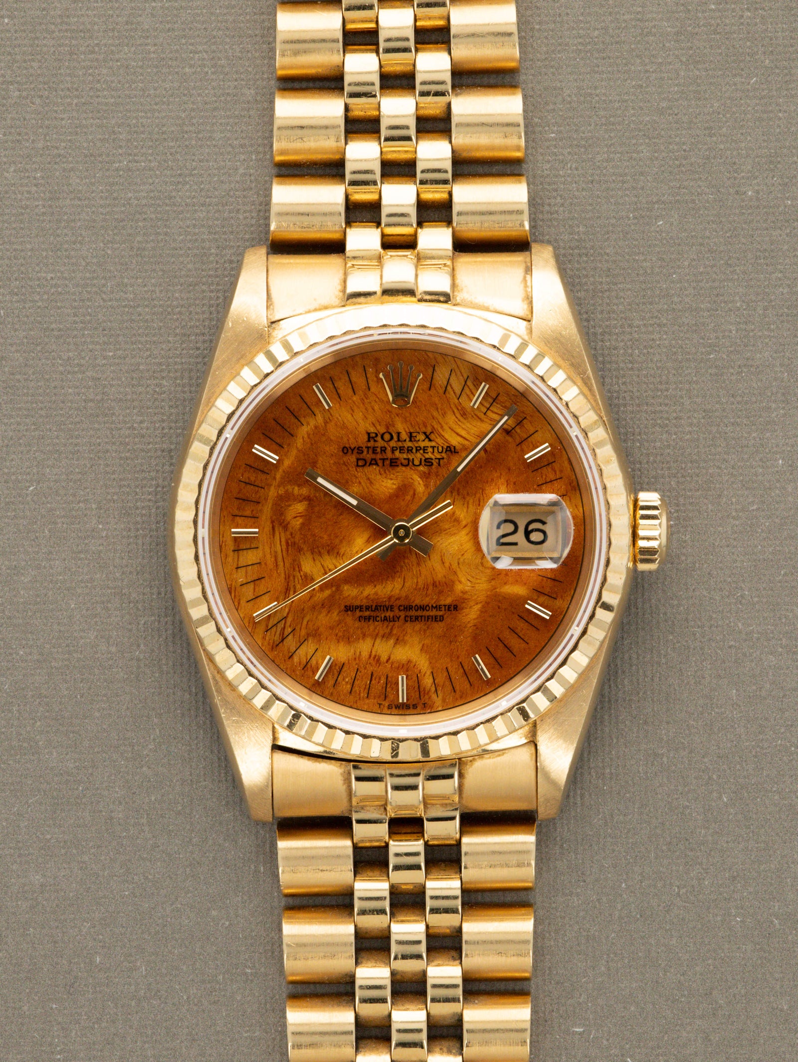 Rolex Datejust Ref. 16238 'Quickset' - 'Burlwood' Dial Unpolished