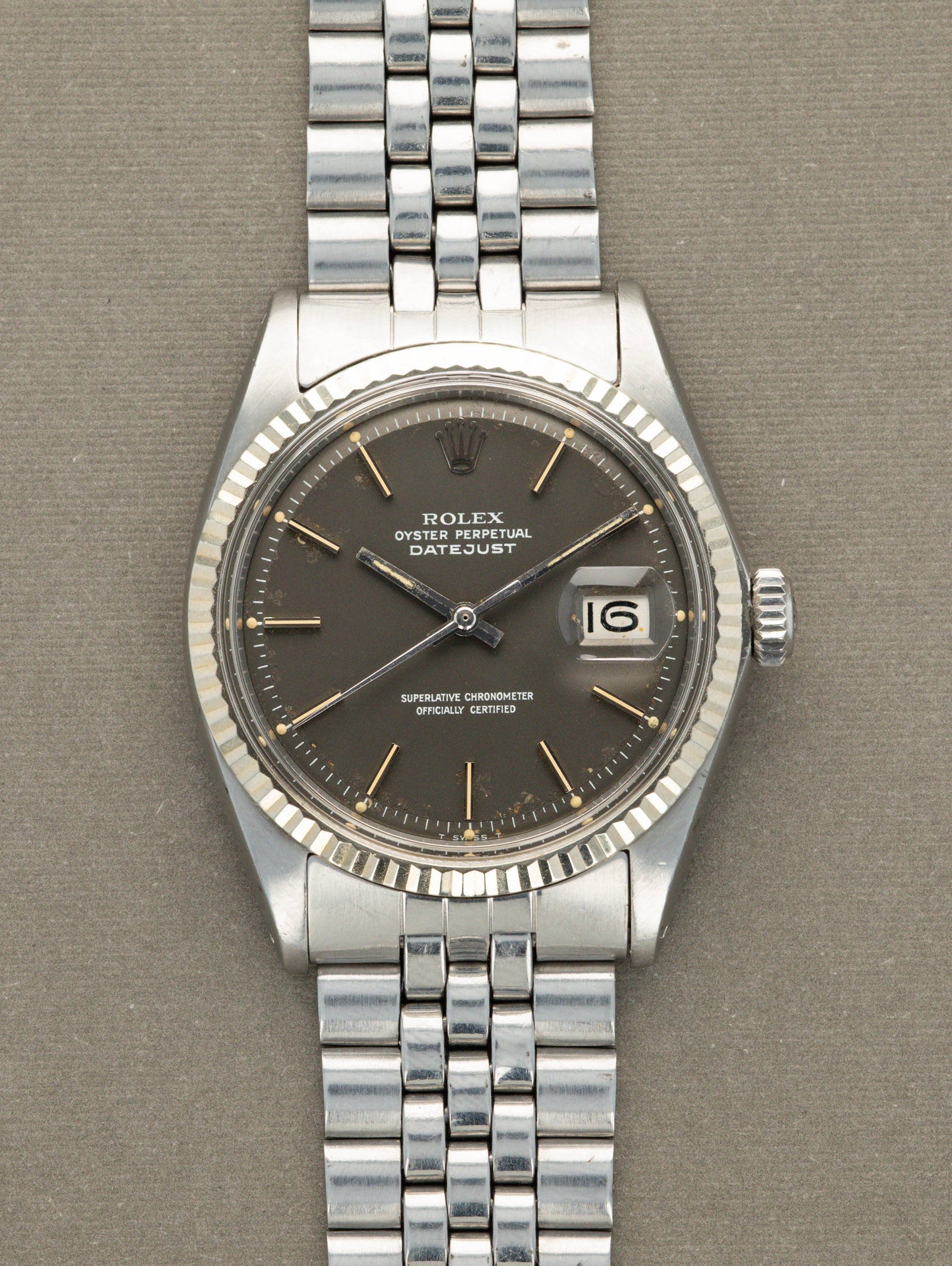 Rolex Datejust Ref. 1601 - Grey 'Satin' Dial Unpolished