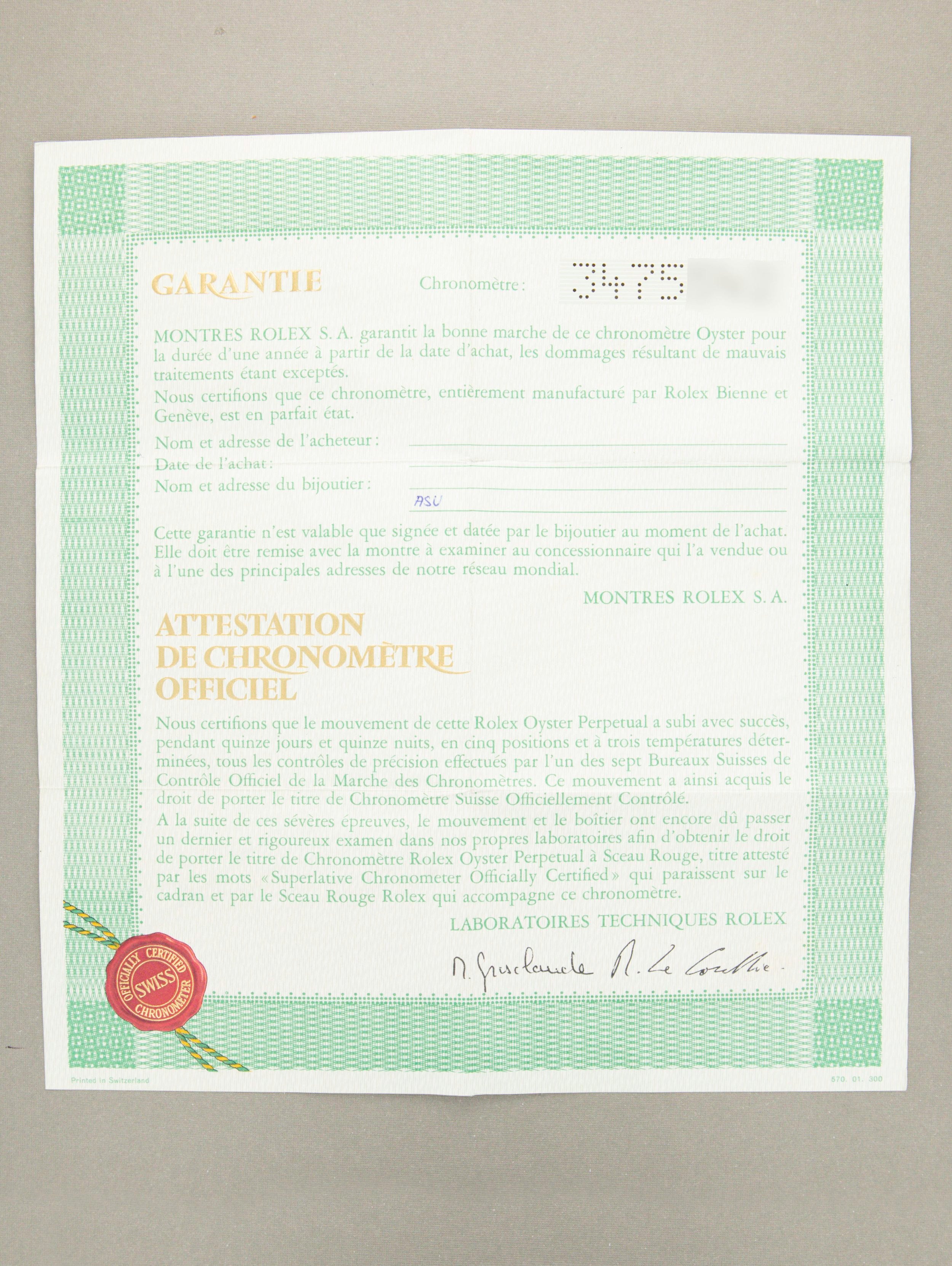 Rolex Datejust Ref. 1601 - Anthracite Dial w/papers