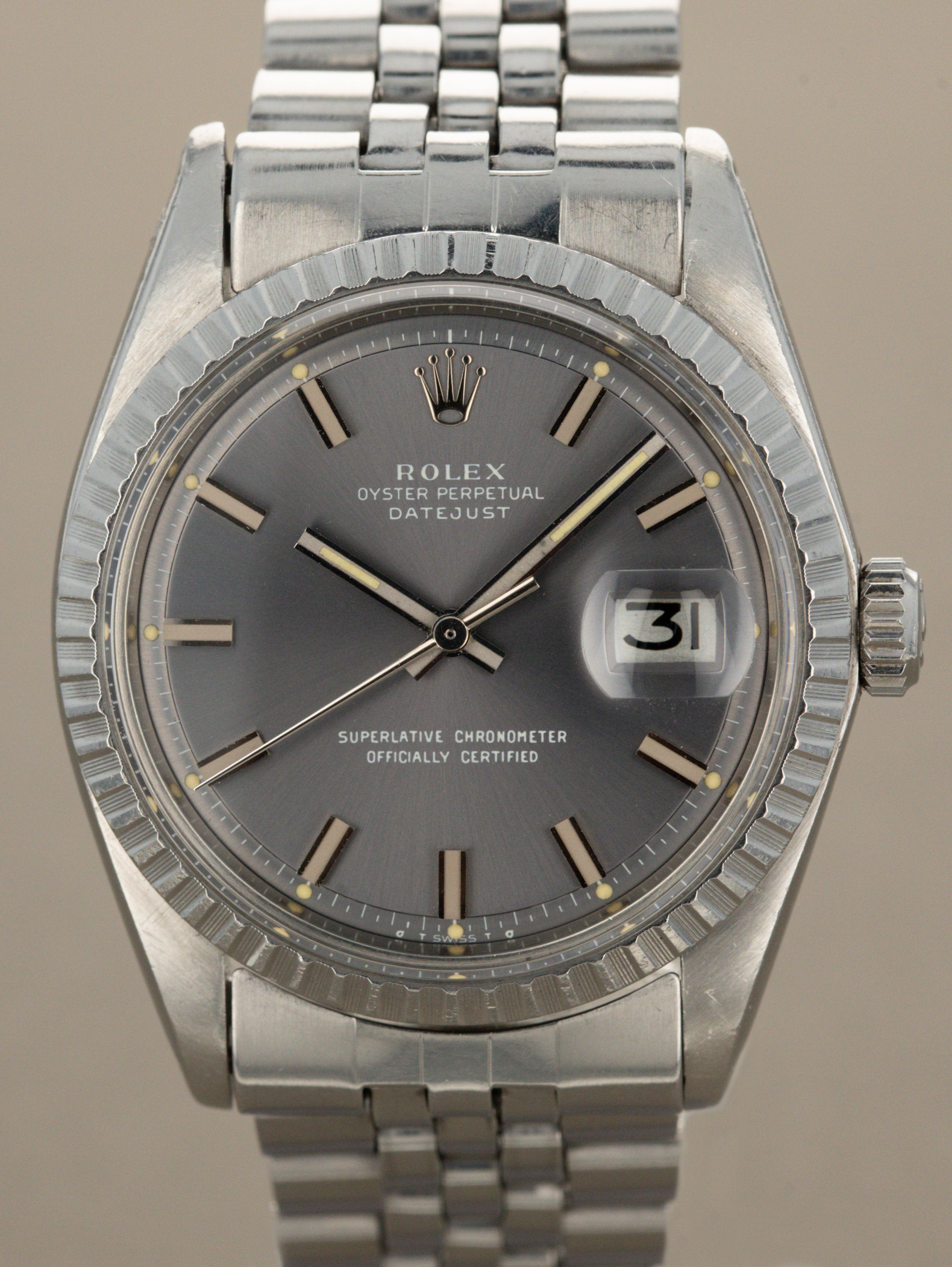 Rolex Datejust Ref. 1603 - Sunburst Grey 'Wide Boy Sigma' Dial Unpolished