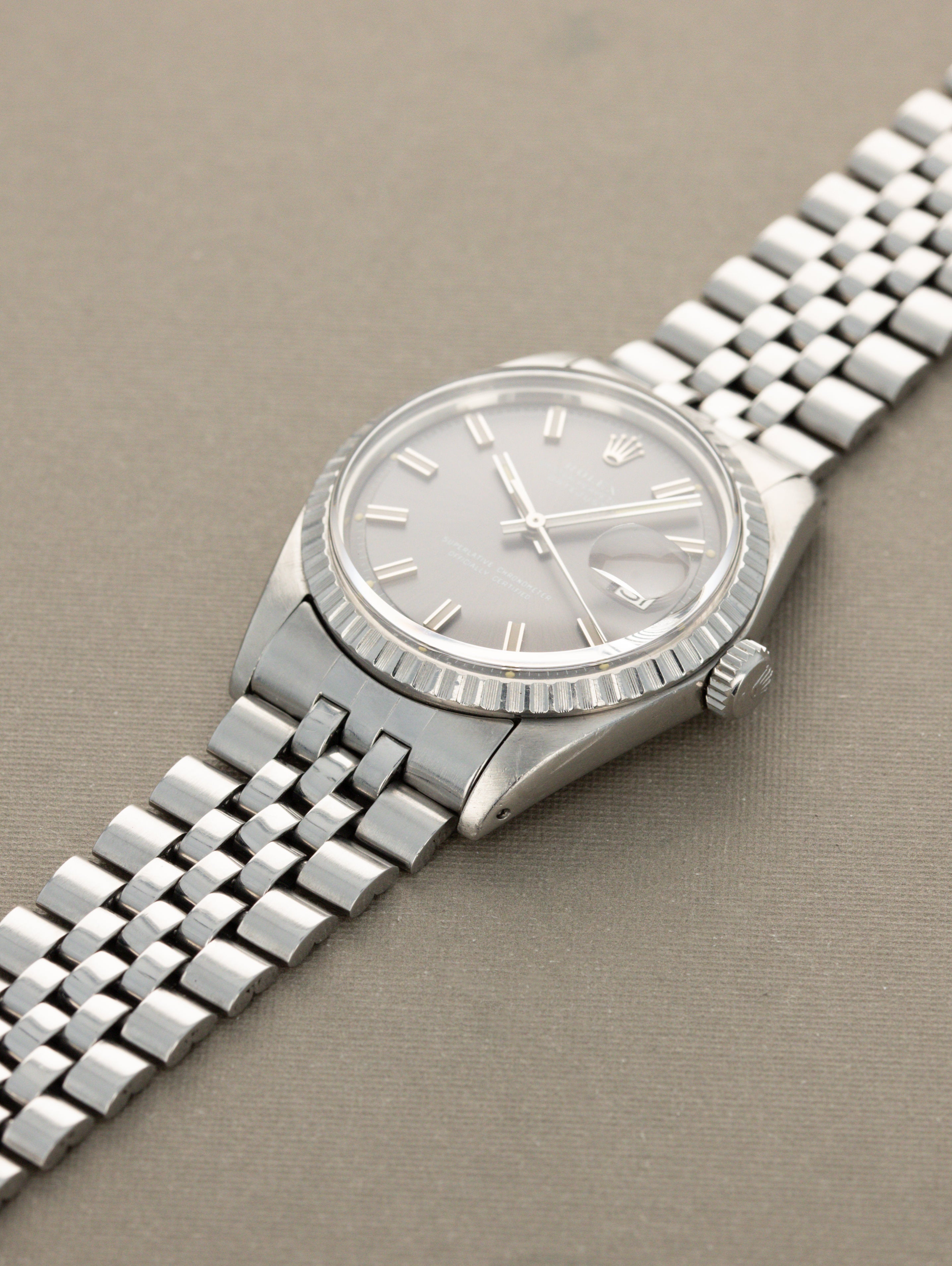 Rolex Datejust Ref. 1603 - Sunburst Grey 'Wide Boy Sigma' Dial Unpolished