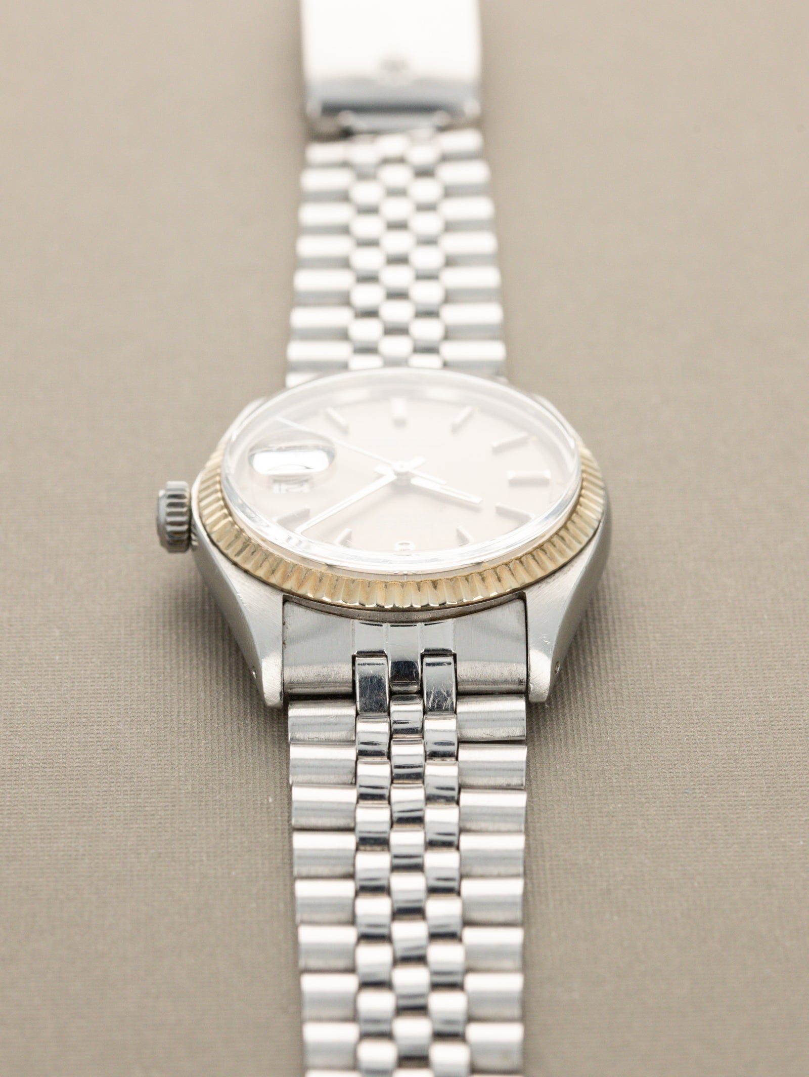 Rolex Datejust Ref. 1601 - Sunburst Grey White 'Vanishing' Text Unpolished W/ Service Papers