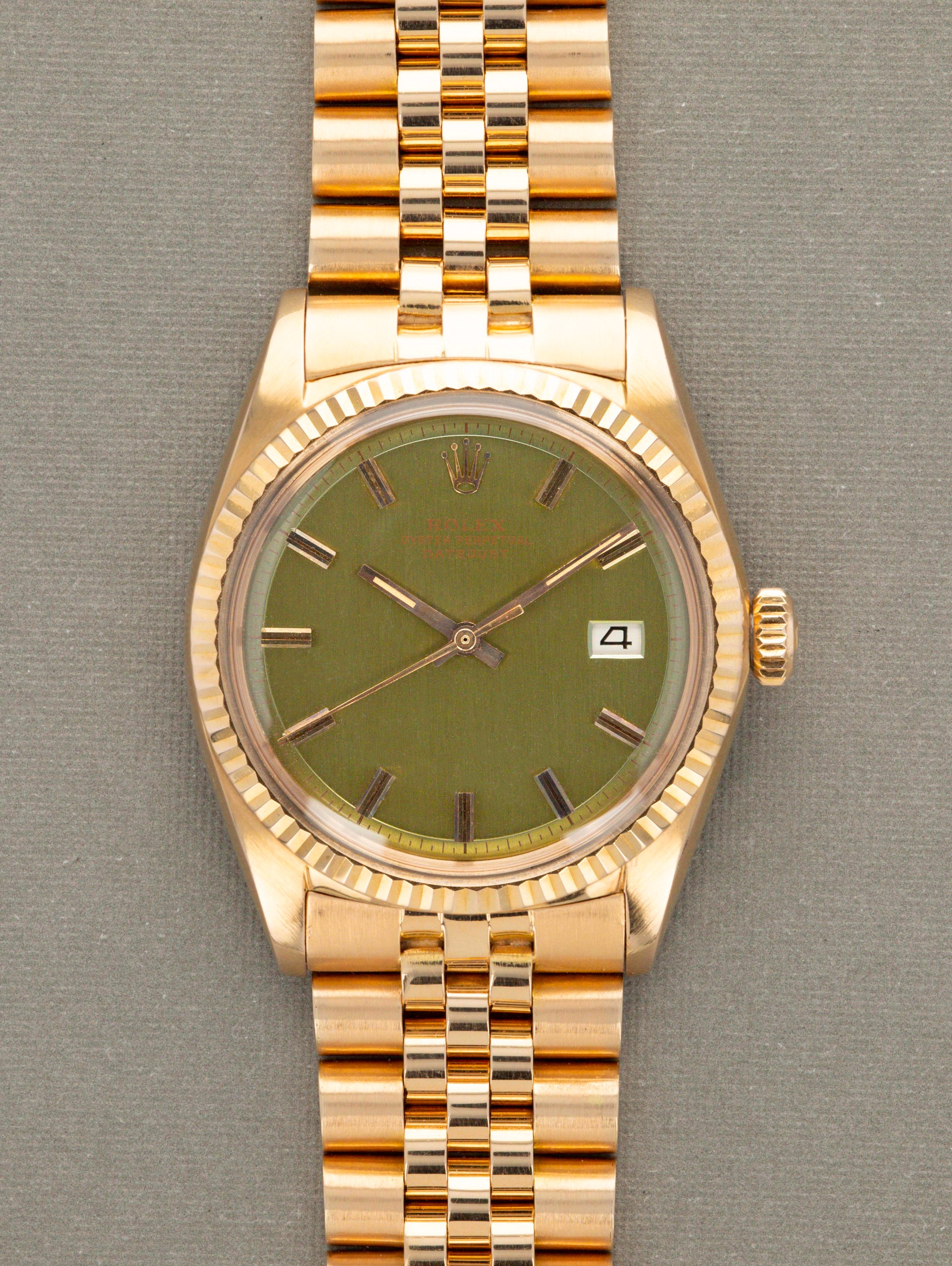 Rolex Datejust Ref. 1601/8 - Rose Gold w/ Prototype Olive Green Dial
