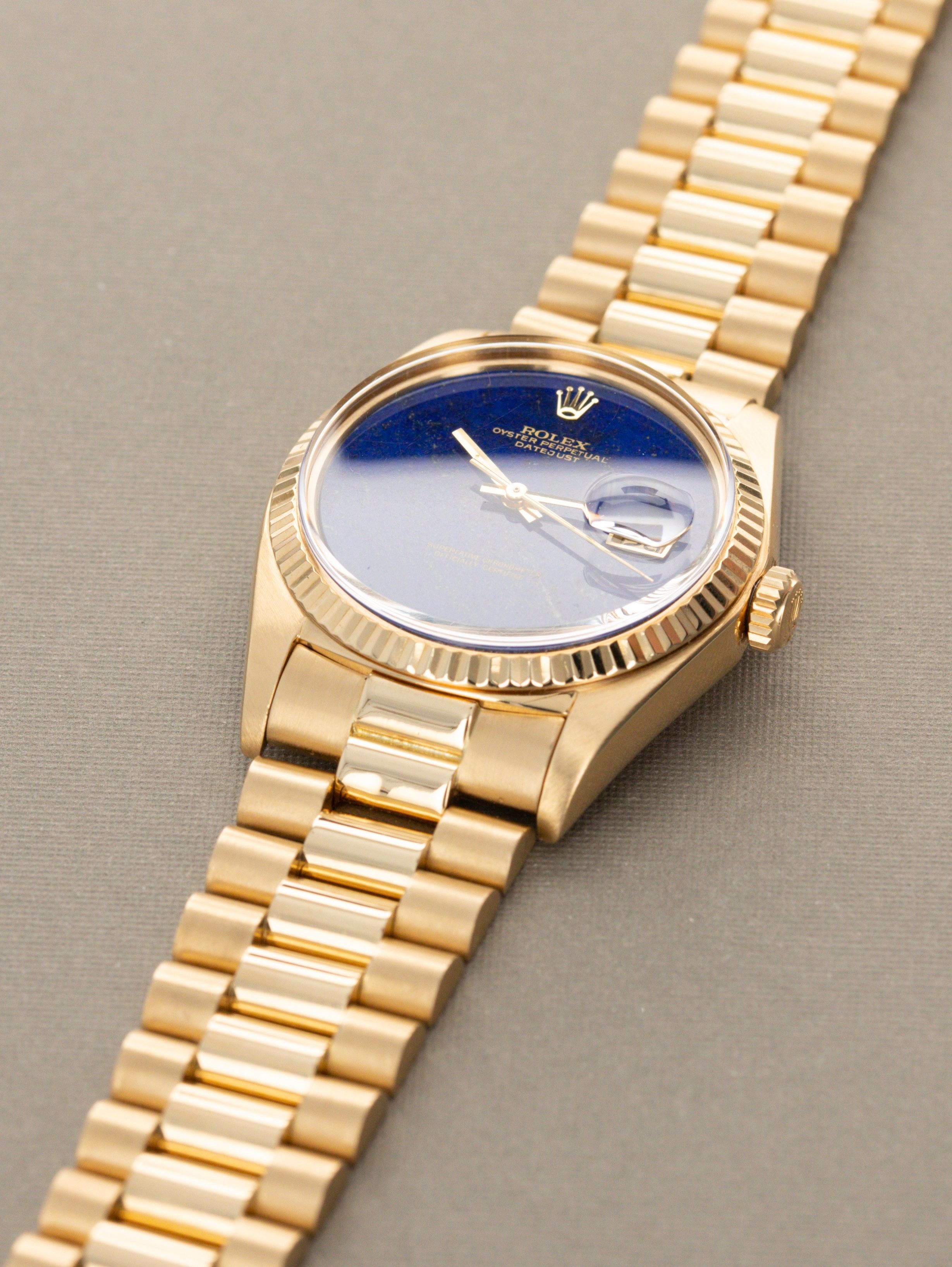 Rolex Datejust Ref. 1601/8 Lapis Lazuli w/ RSC documents