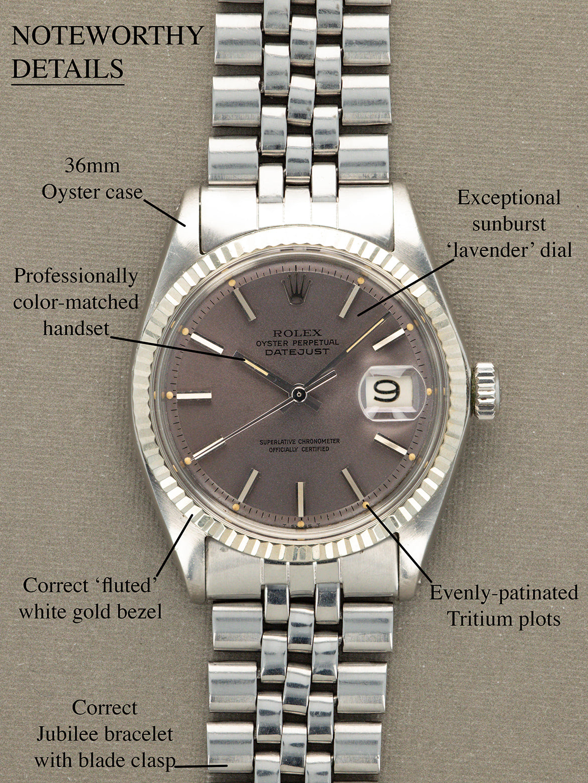 Rolex Datejust Ref. 1601 - 'Lavender' Dial