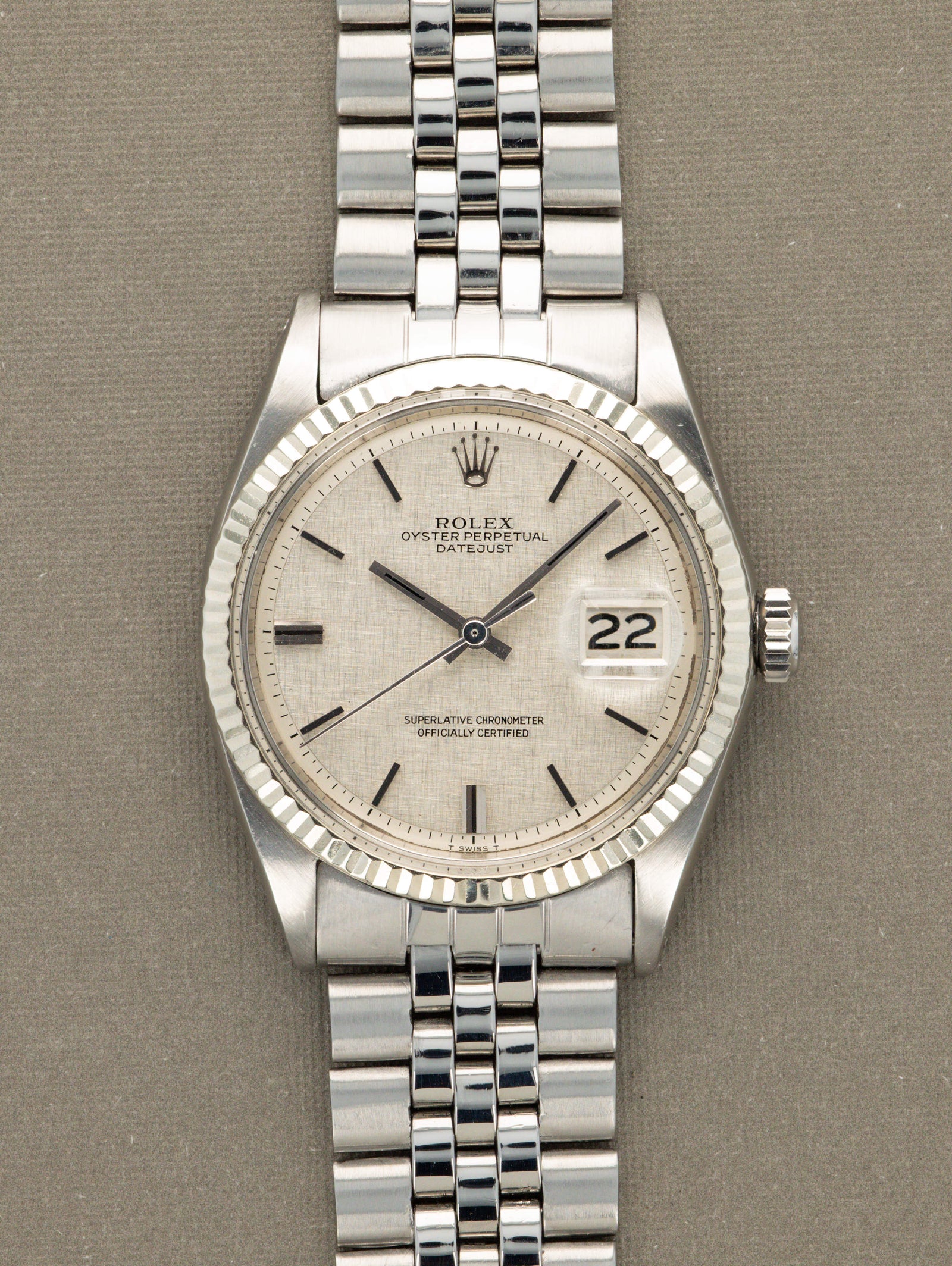 Rolex Datejust Ref. 1601 - Silver 'Linen' Non-Luminous Dial