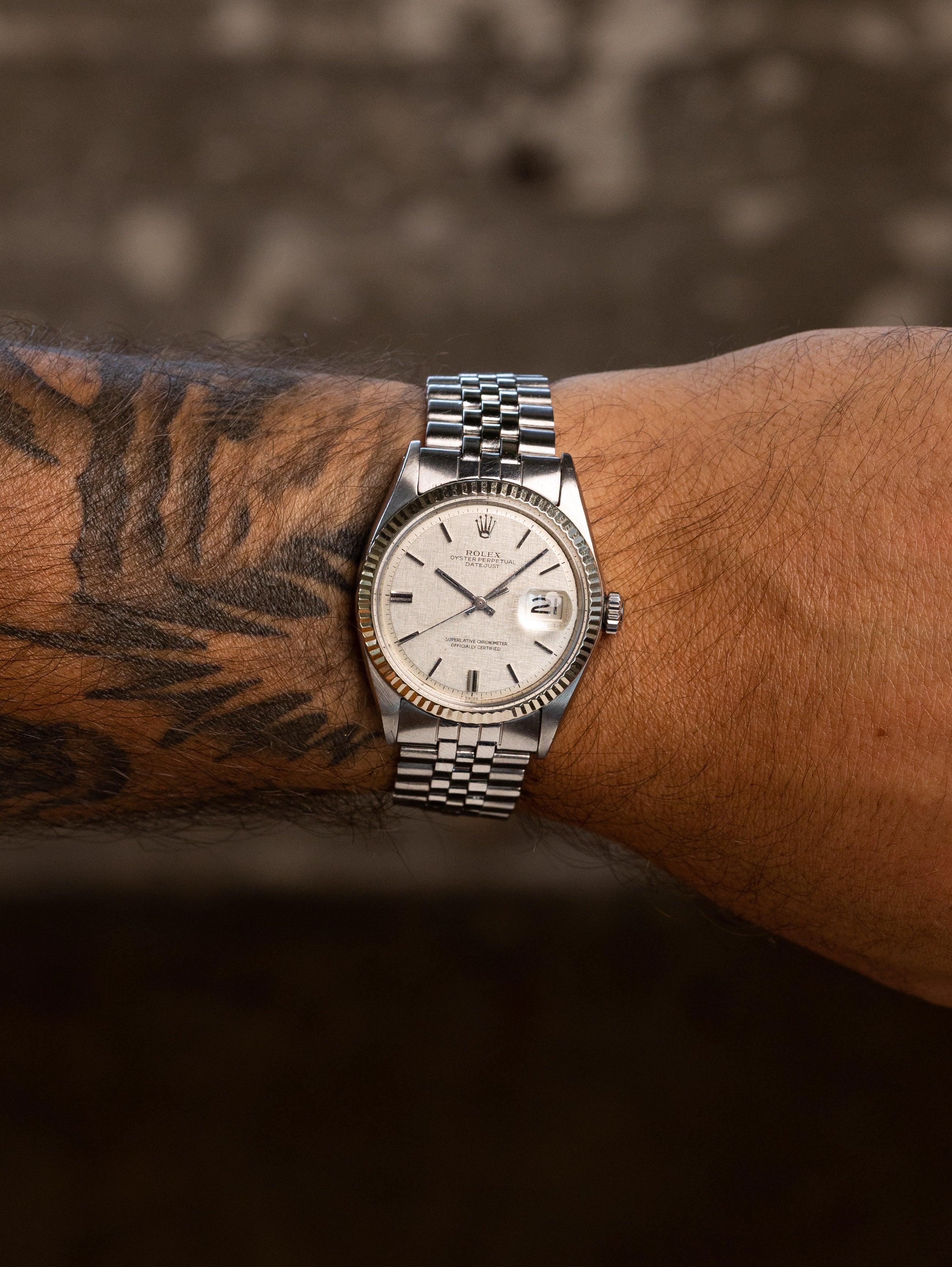 Rolex Datejust Ref. 1601 - Silver 'Linen' Non-Luminous Dial