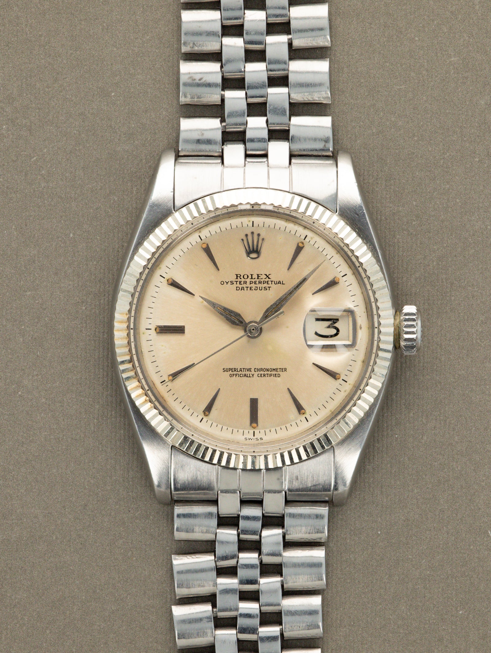 Rolex Datejust Ref. 6605 - Sunburst Silver Dial