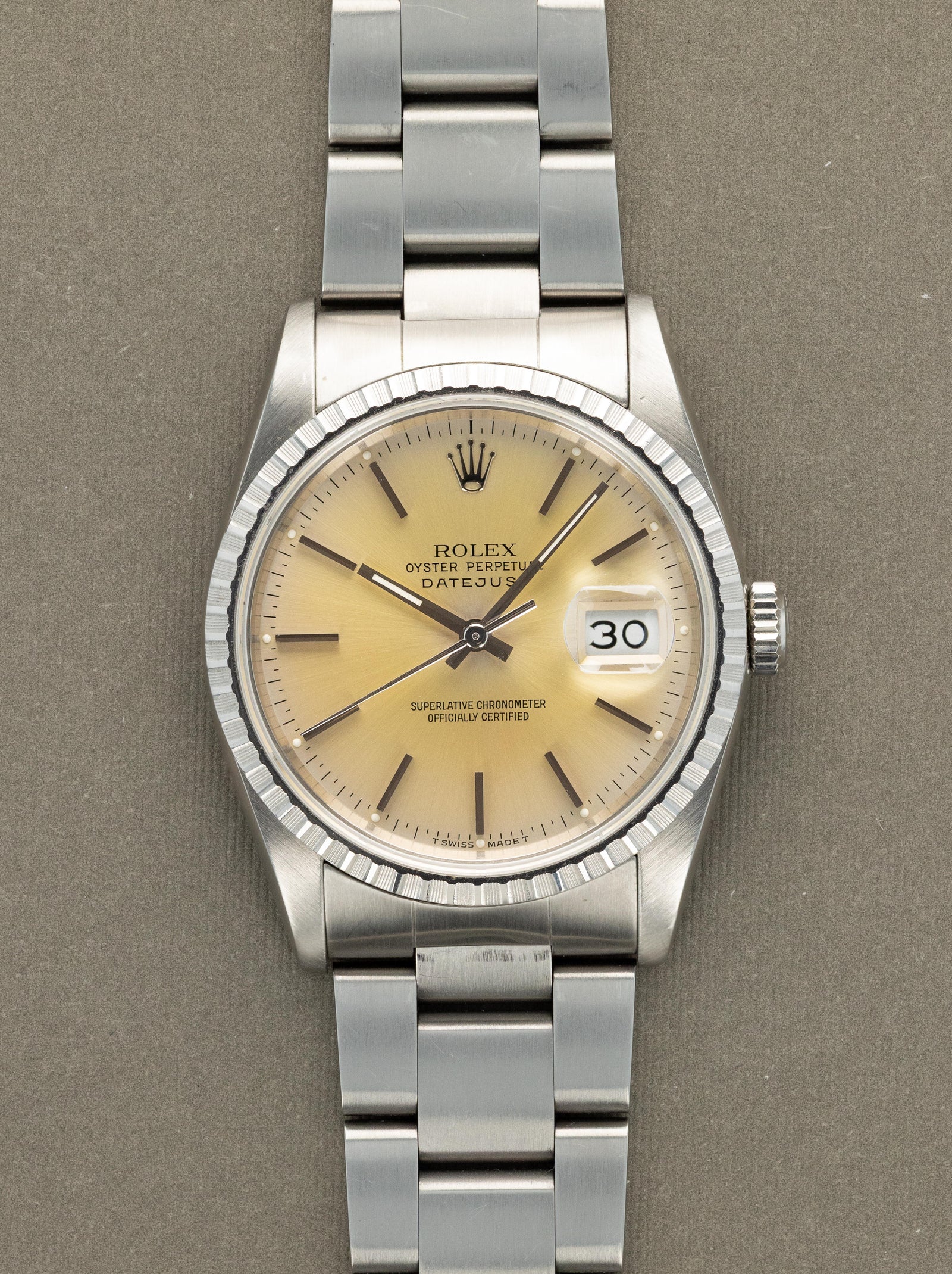 Rolex Datejust Ref. 16220 - Sunburst Silver 'Tropical' Dial