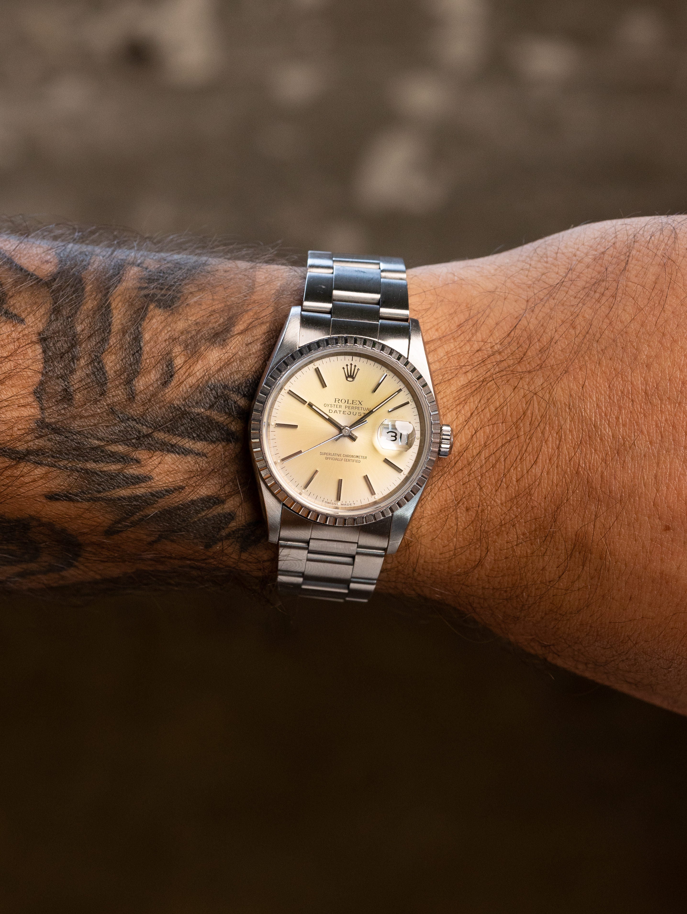 Rolex Datejust Ref. 16220 - Sunburst Silver 'Tropical' Dial