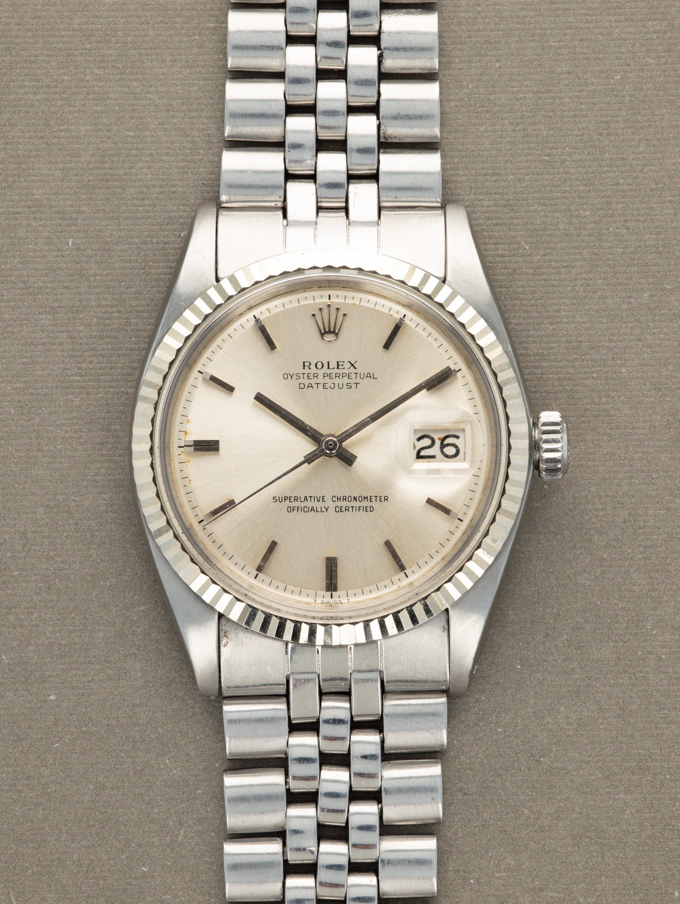 Rolex Datejust Ref. 1601 - Sunburst Silver Non-Luminous Dial