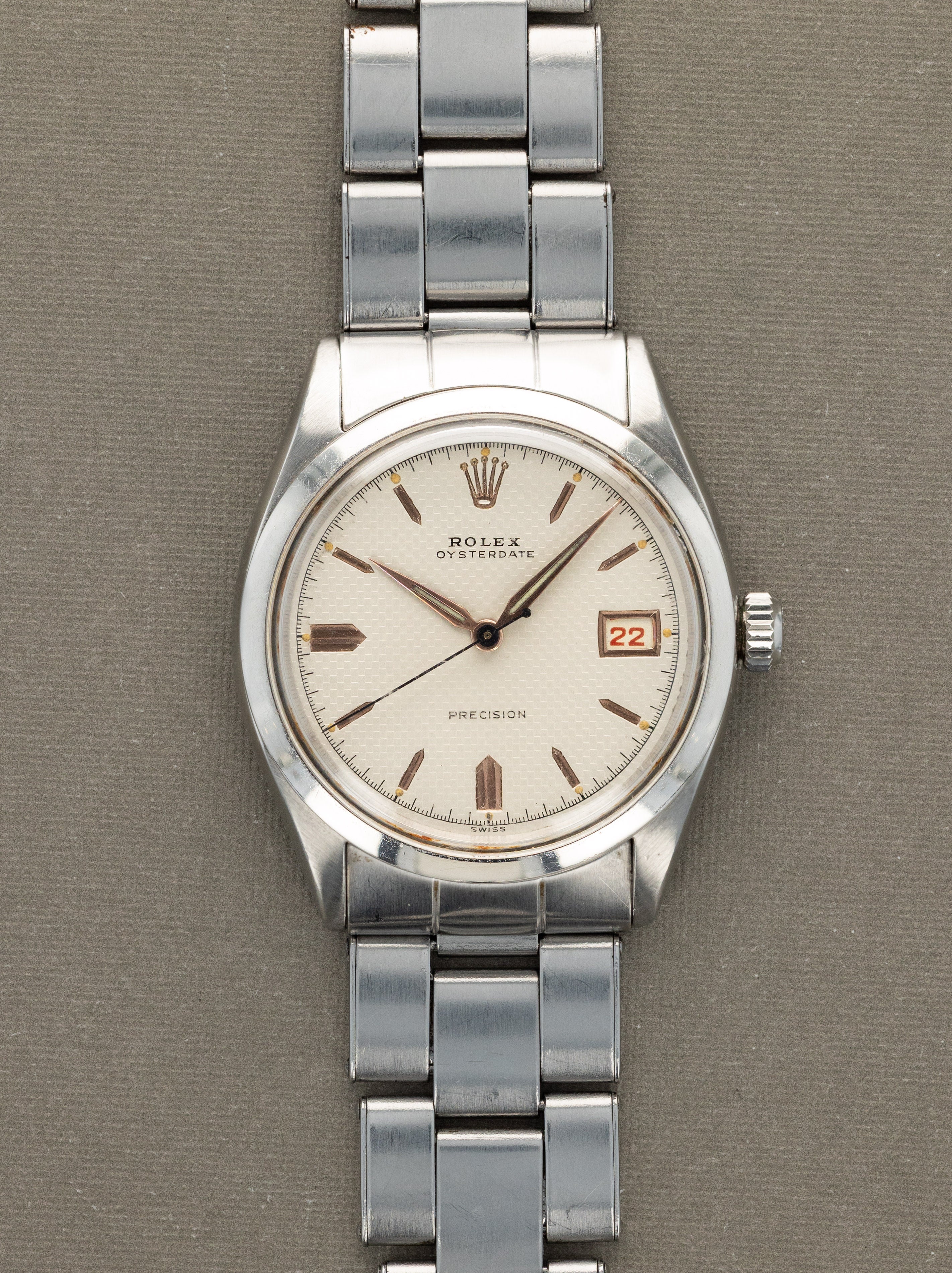 Rolex Oysterdate Precision Ref. 6294 - White 'Honeycomb' Dial