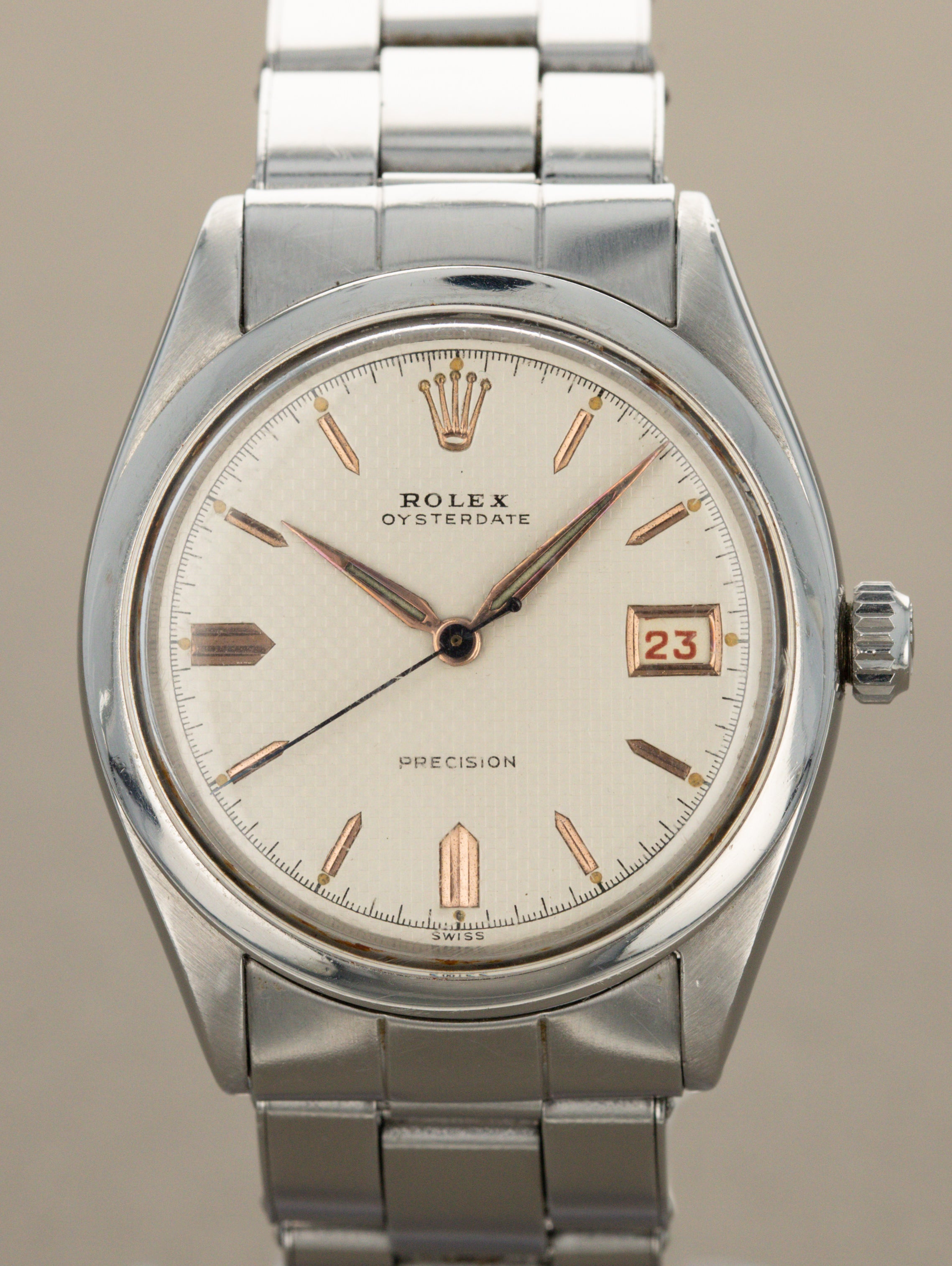 Rolex Oysterdate Precision Ref. 6294 - White 'Honeycomb' Dial