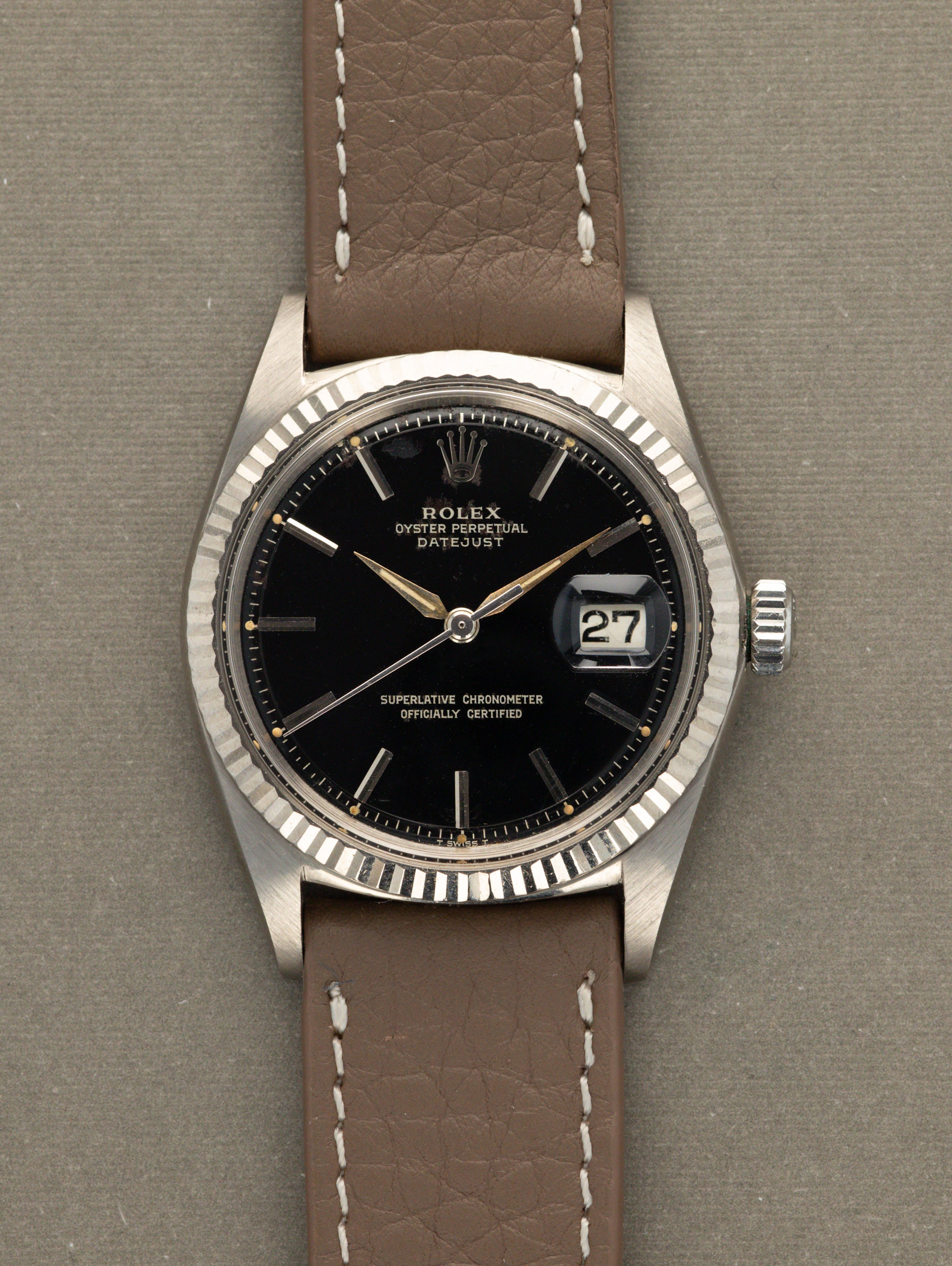 Rolex Datejust Ref. 1601/9 - White Gold Black 'Gilt' Dial