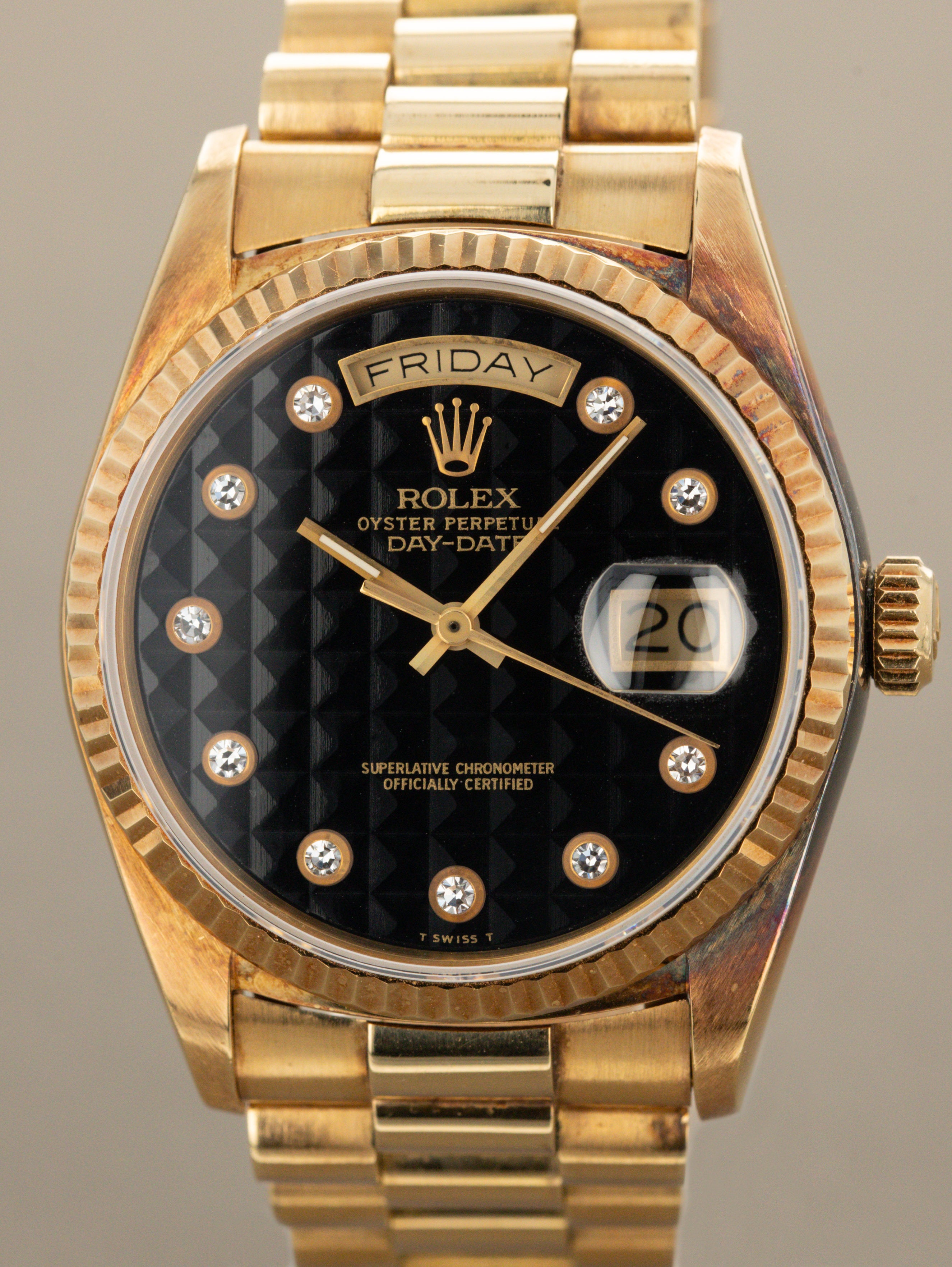 Rolex Day-Date Ref. 18038 - 'Onyx Pyramid' Dial Unpolished