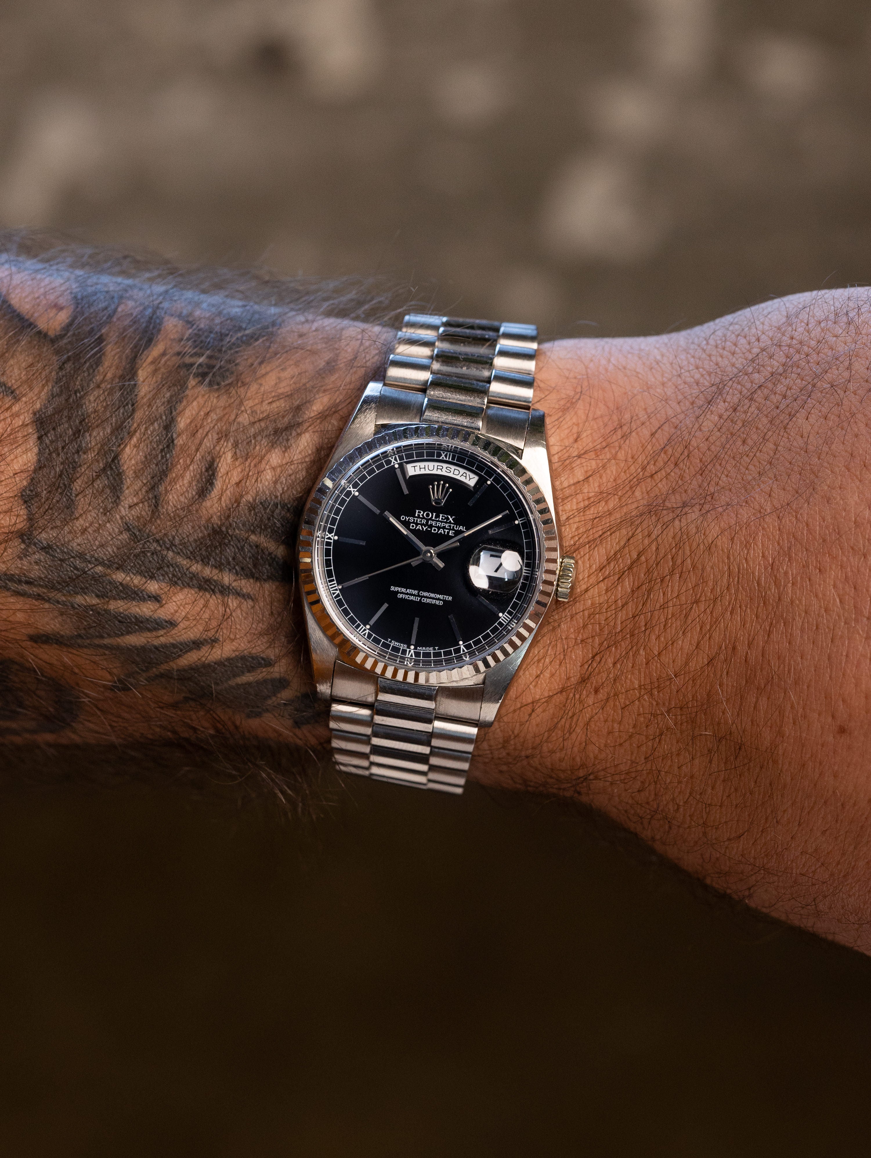 Rolex Day-Date Ref. 18239 - 'Double Quickset' Black Dial Unpolished