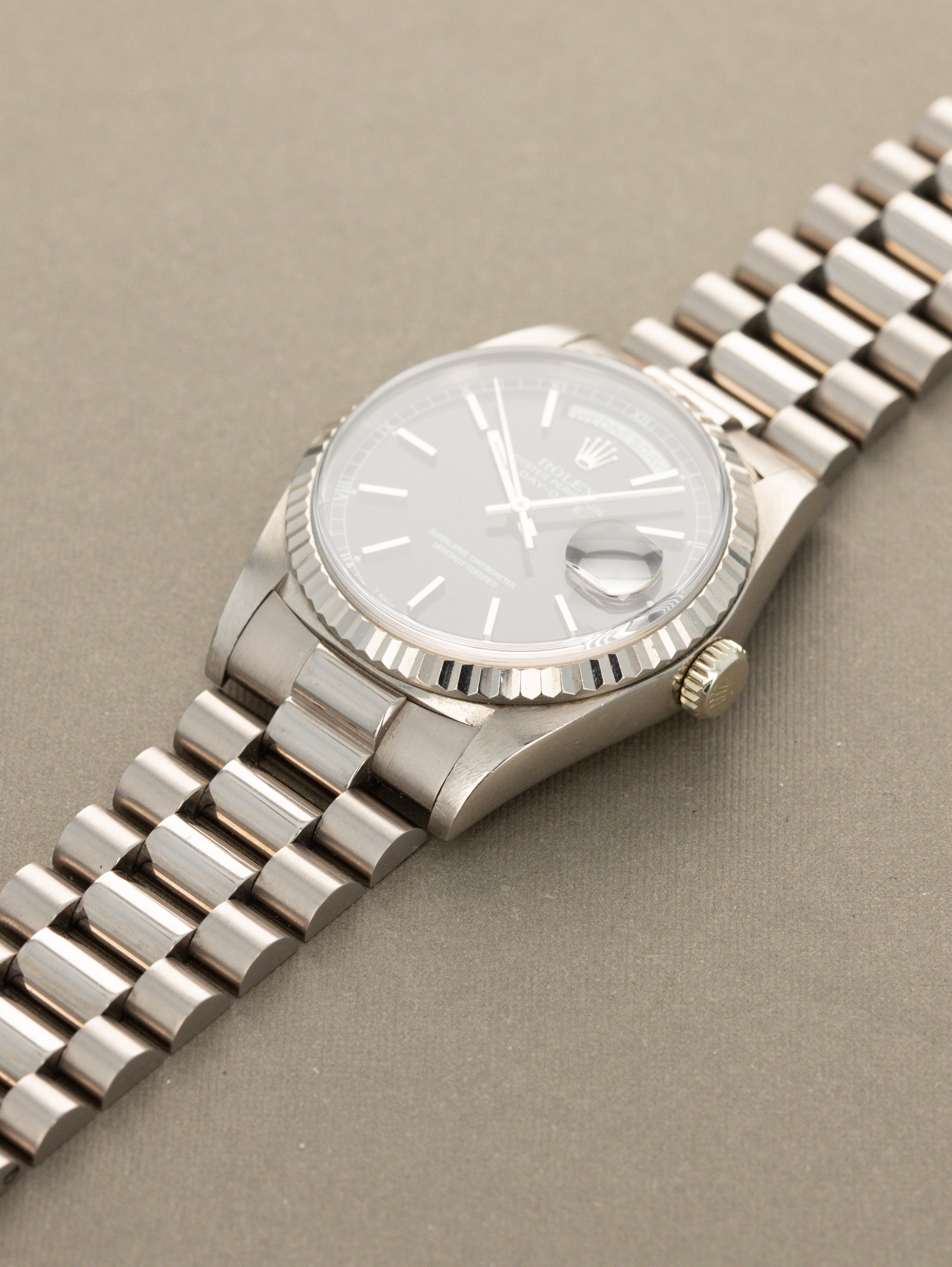 Rolex Day-Date Ref. 18239 - 'Double Quickset' Black Dial Unpolished