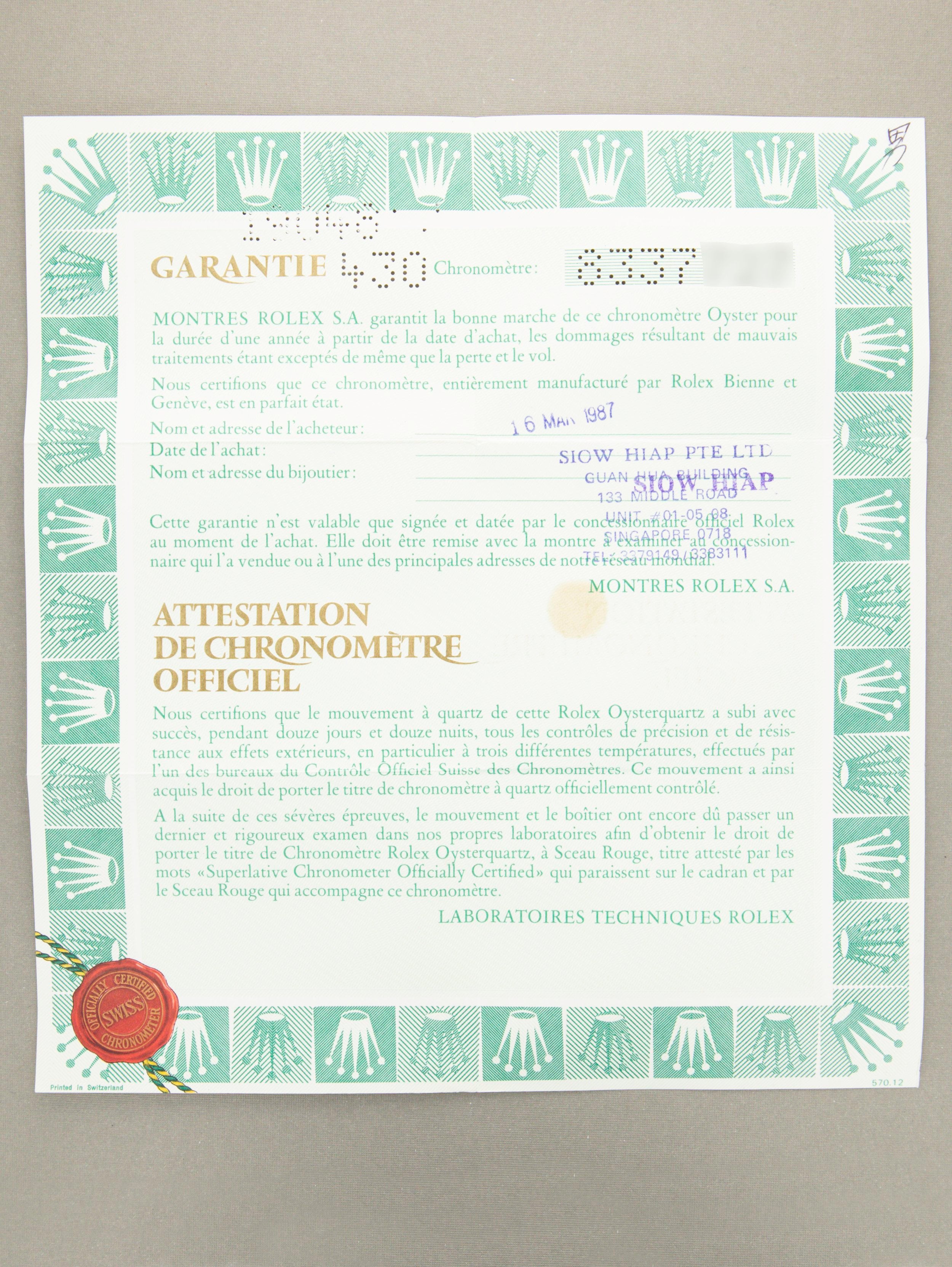 Rolex Day-Date Oysterquartz Ref. 19048 - Sapphire & Diamond String Dial with Papers