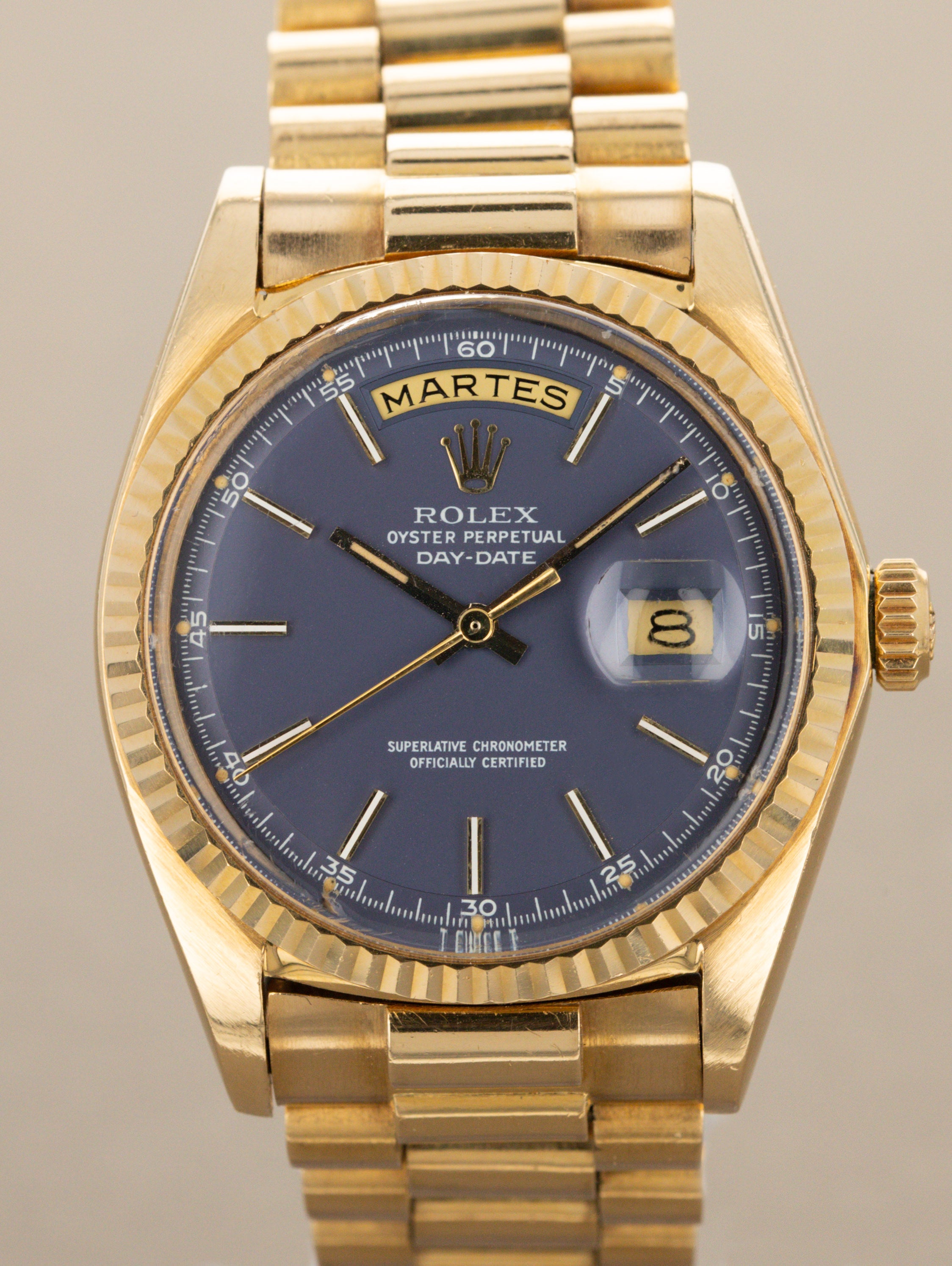 Rolex Day-Date Ref. 1803 - Satin Blue Dial Unpolished