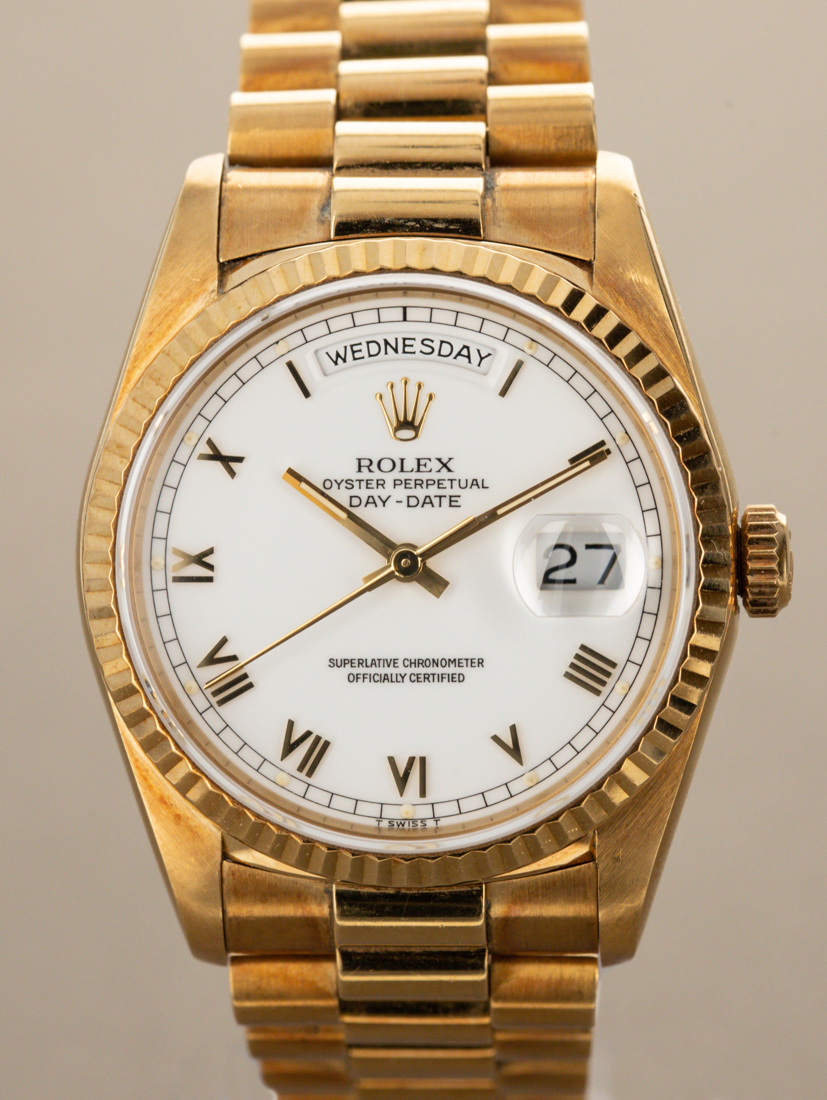 Rolex Day-Date Ref. 18238 - White 'Roman' Dial Unpolished